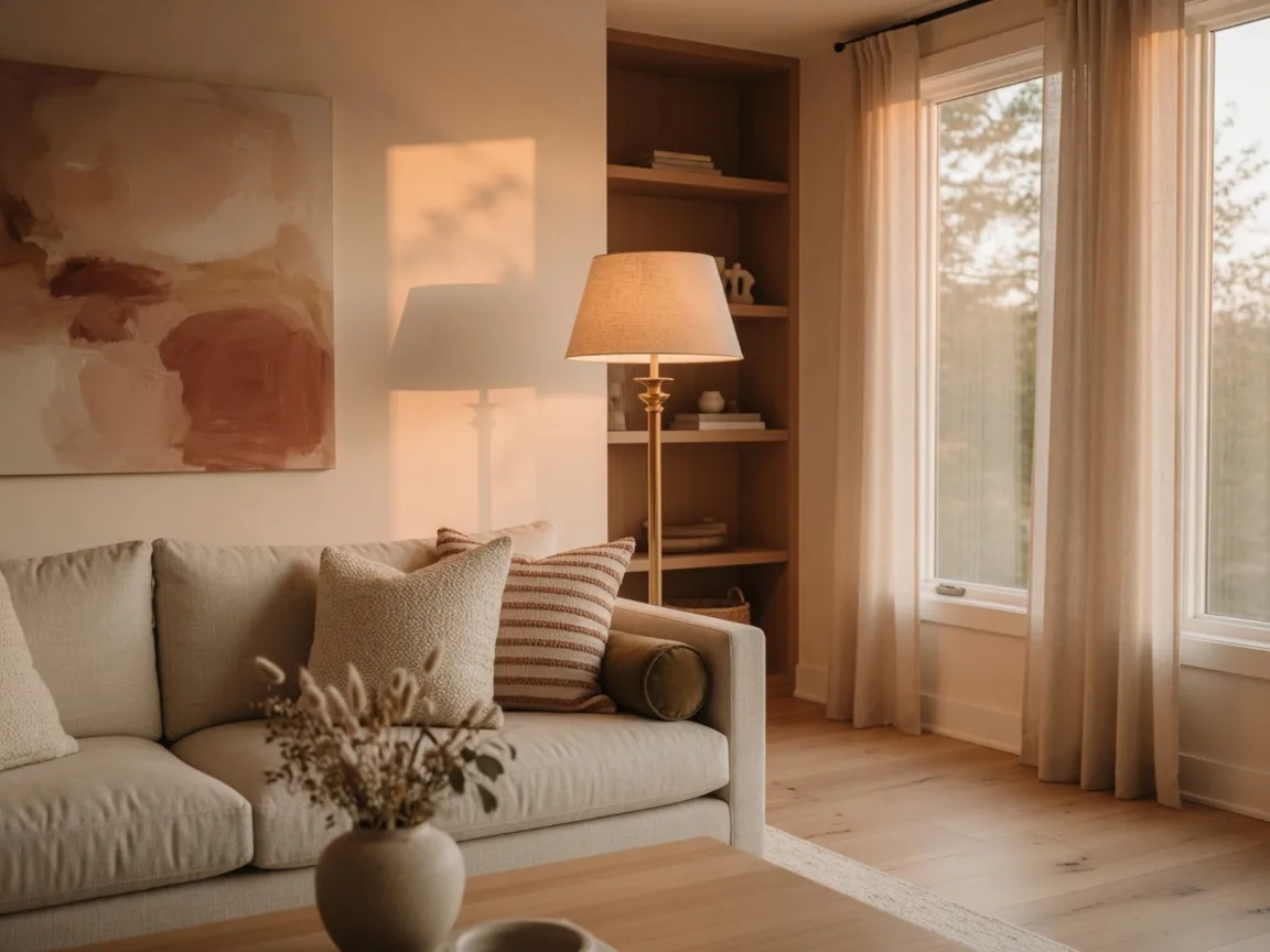 A warm, light-filled living space in a Central Illinois home