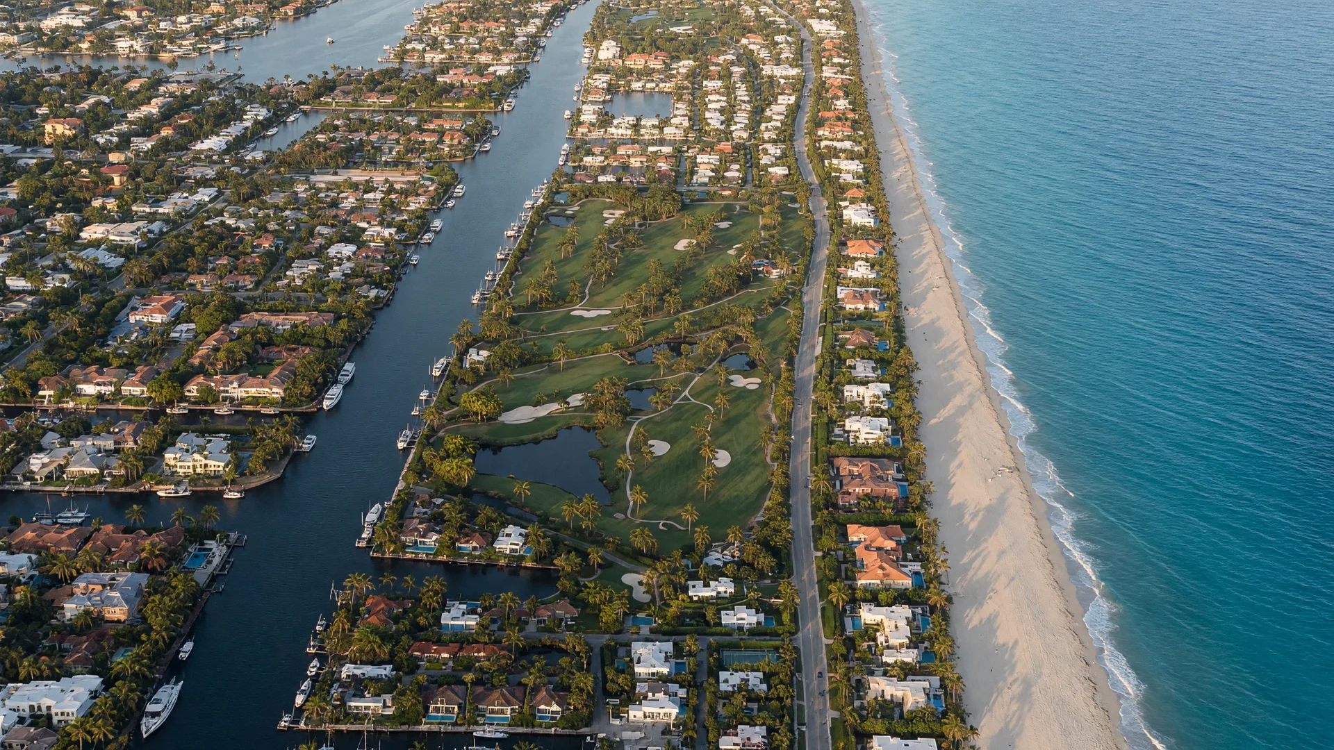 Oceanfront estate behind dunes in Gulf Stream, Florida