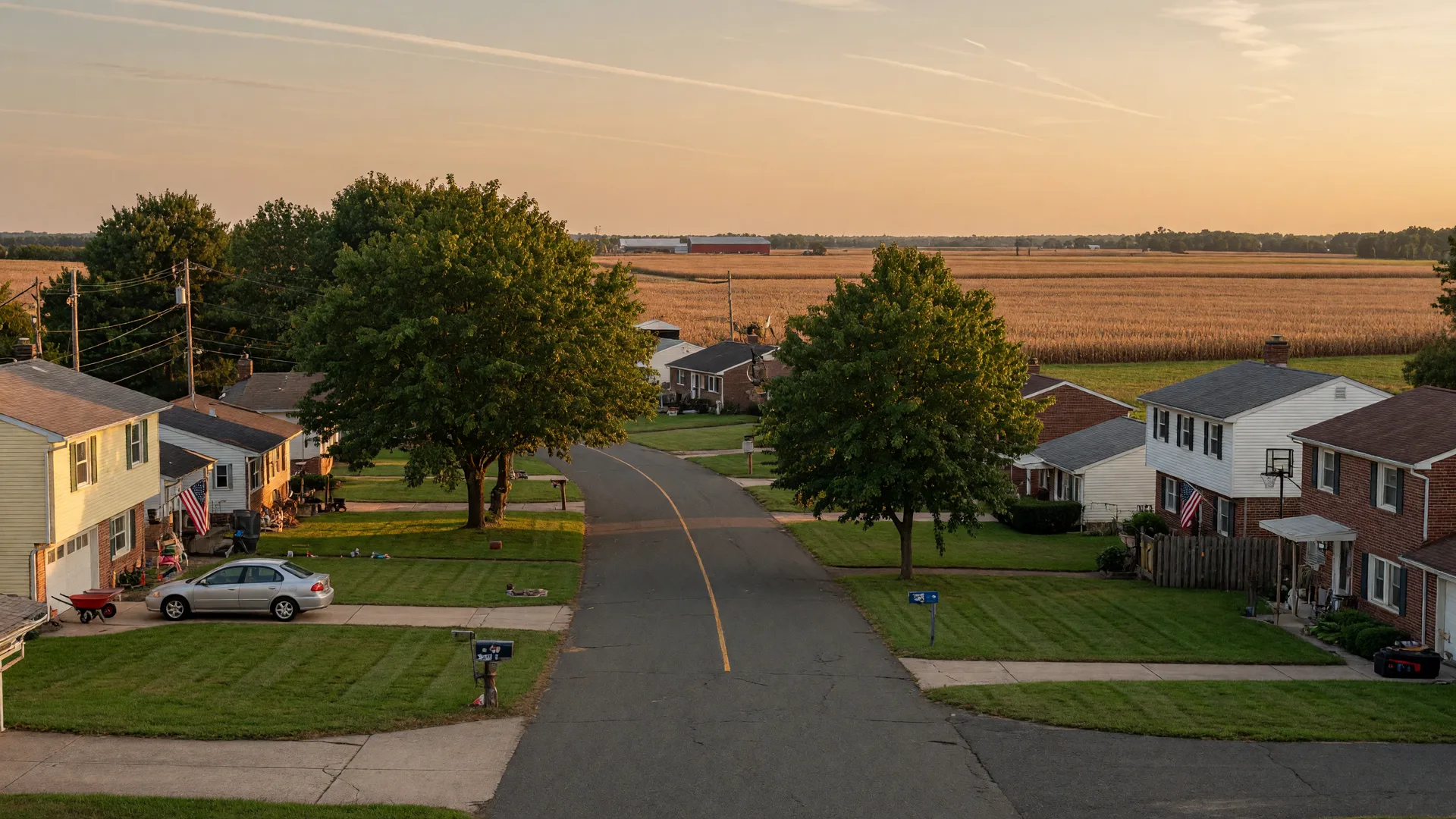 Quiet residential street in Berlin Township, New Jersey