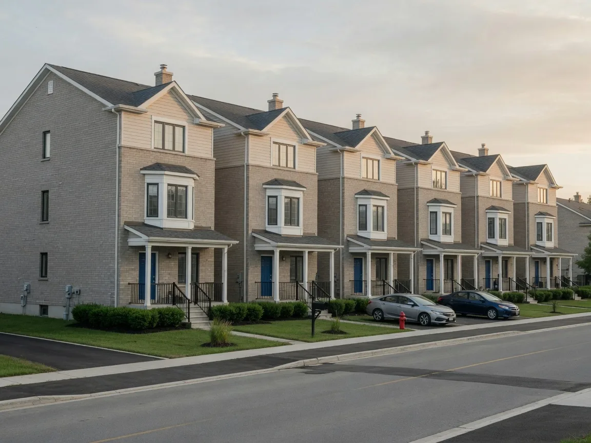 Row of new townhomes in Oshawa