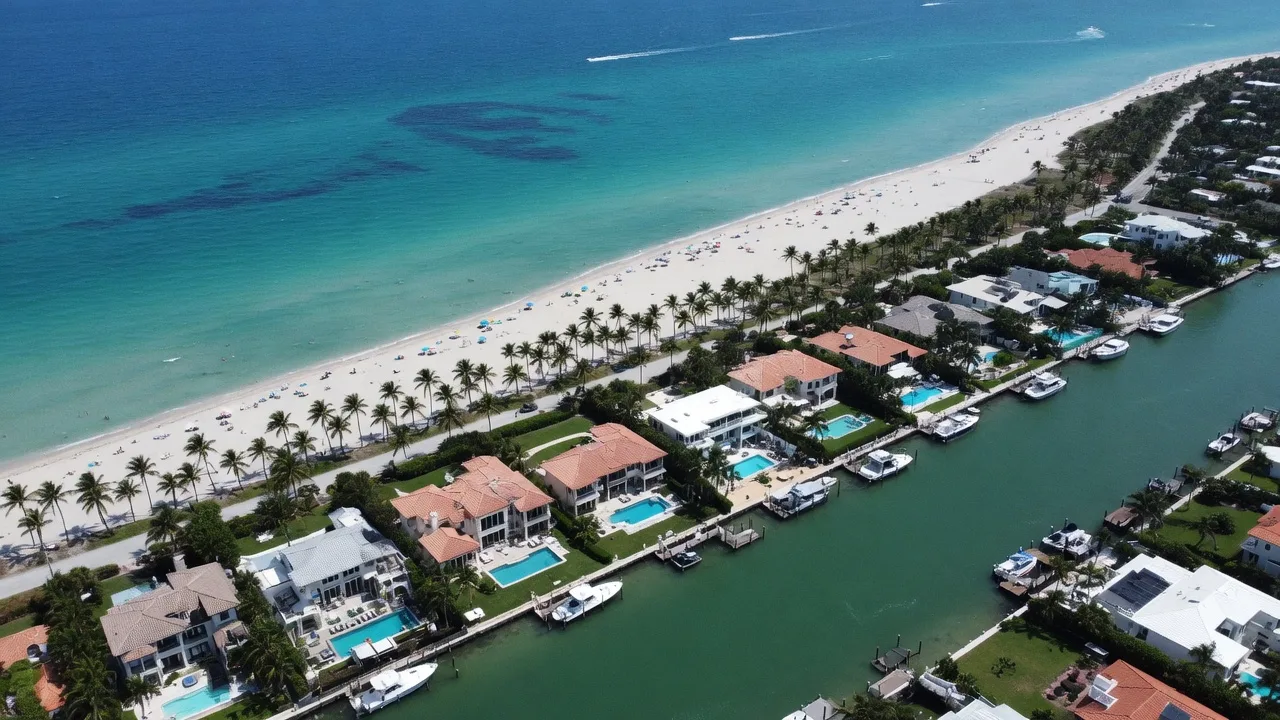 Aerial view of Delray Beach coastline