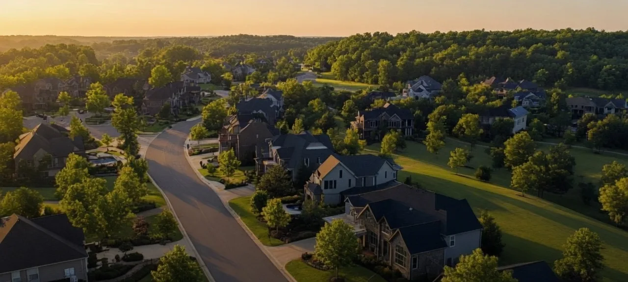 Brentwood Tennessee luxury homes aerial