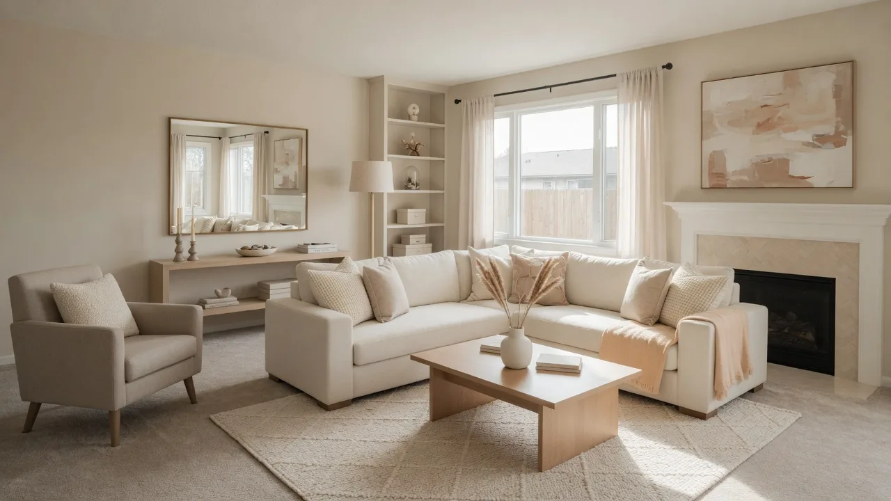 Professionally staged living room ready for sale