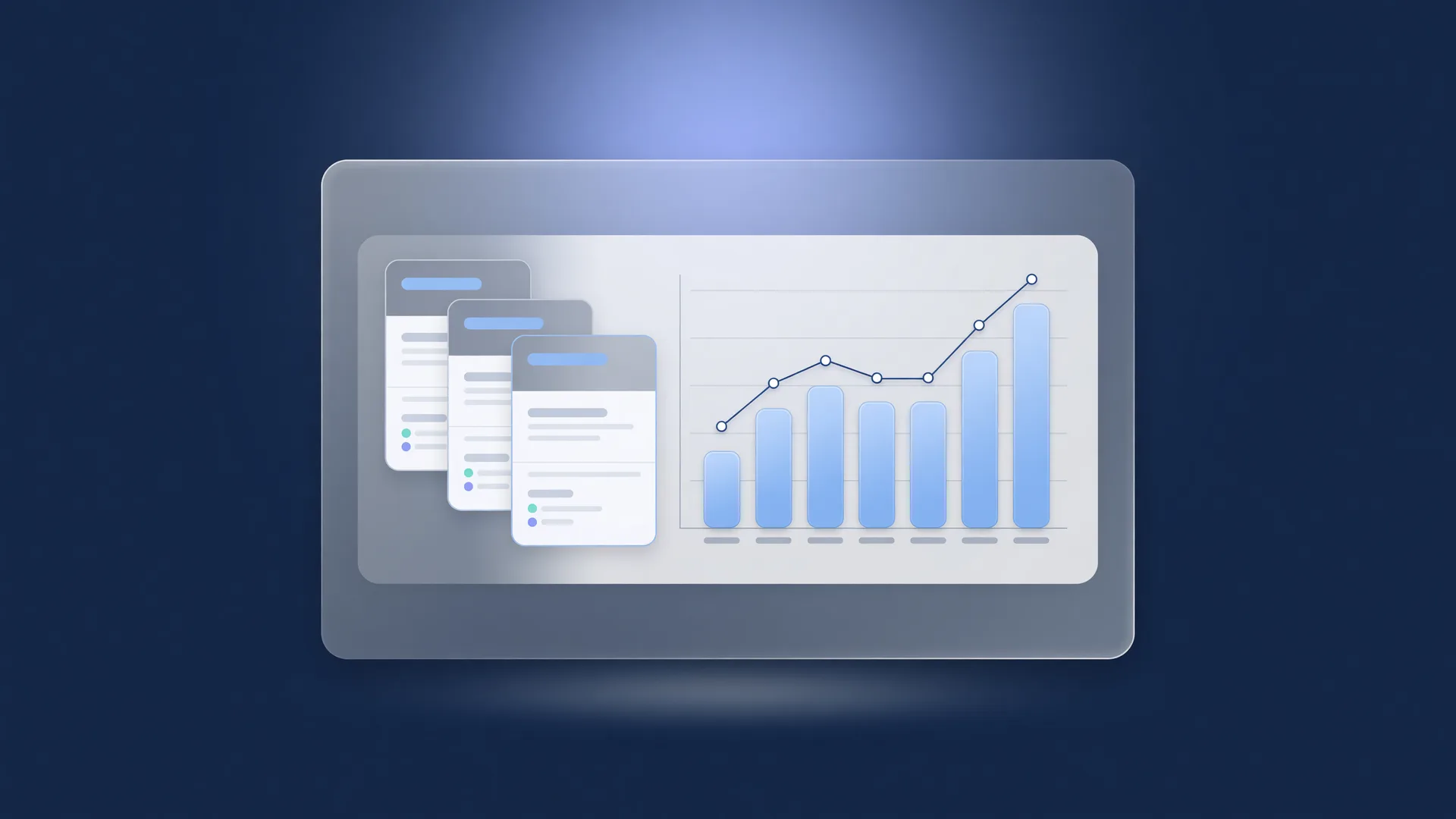 A clean SaaS dashboard with offer cards and rising charts, illustrating the SellerAssist offer engine