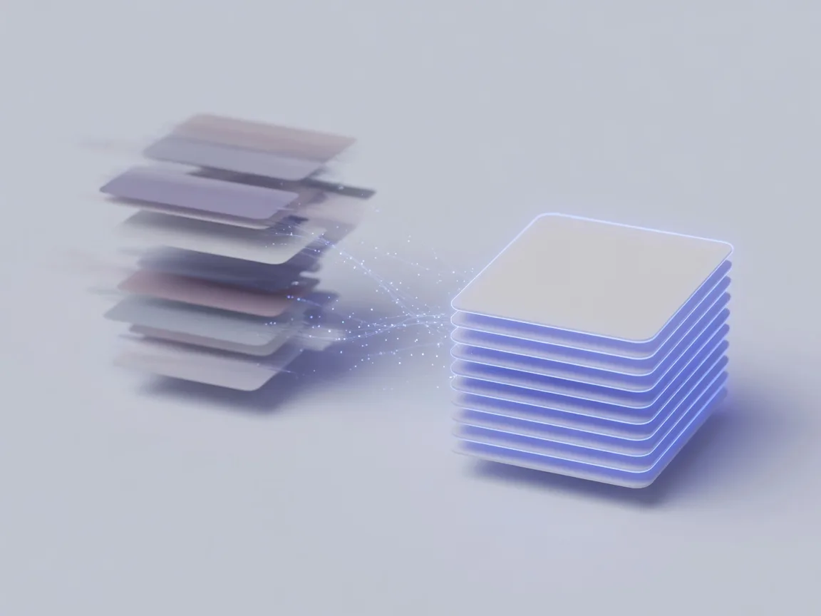 Soft blue layered shapes suggesting an AI answer engine