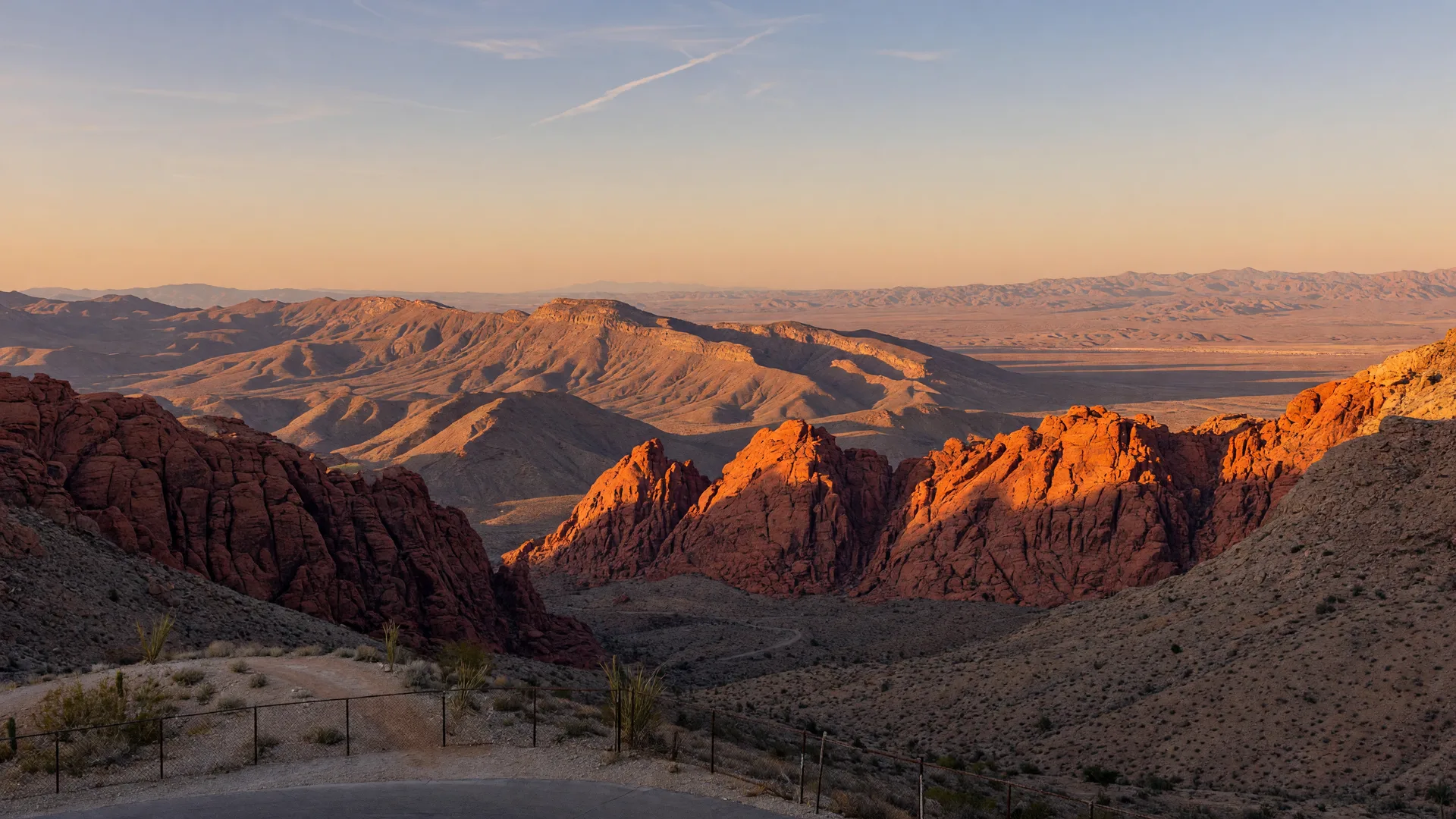 Views of Red Rock Canyon from the elevated western edge of Summerlin