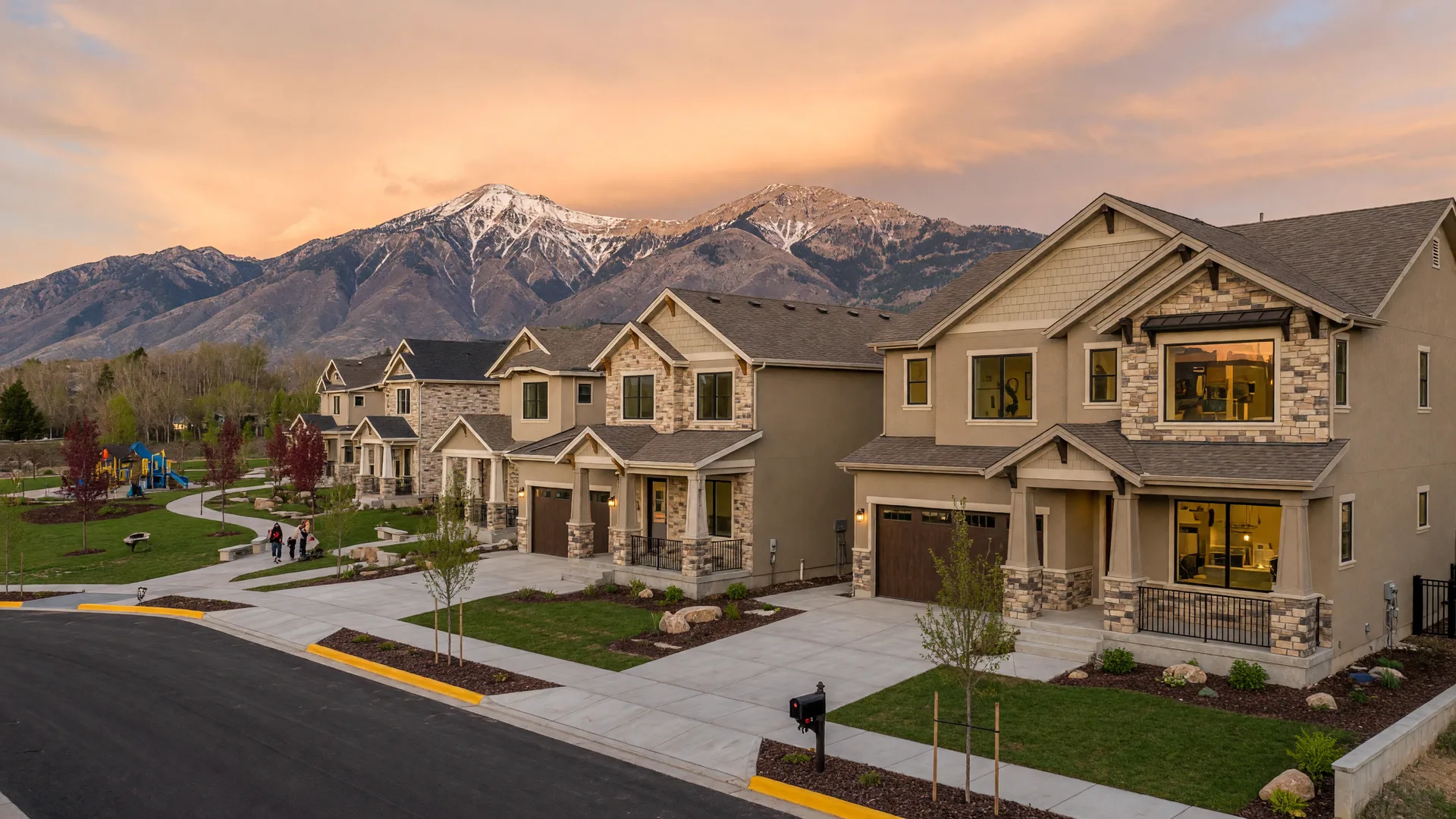New construction mountain modern homes in Orem, Utah — Utah County master-planned community with Mount Timpanogos views, family neighborhood