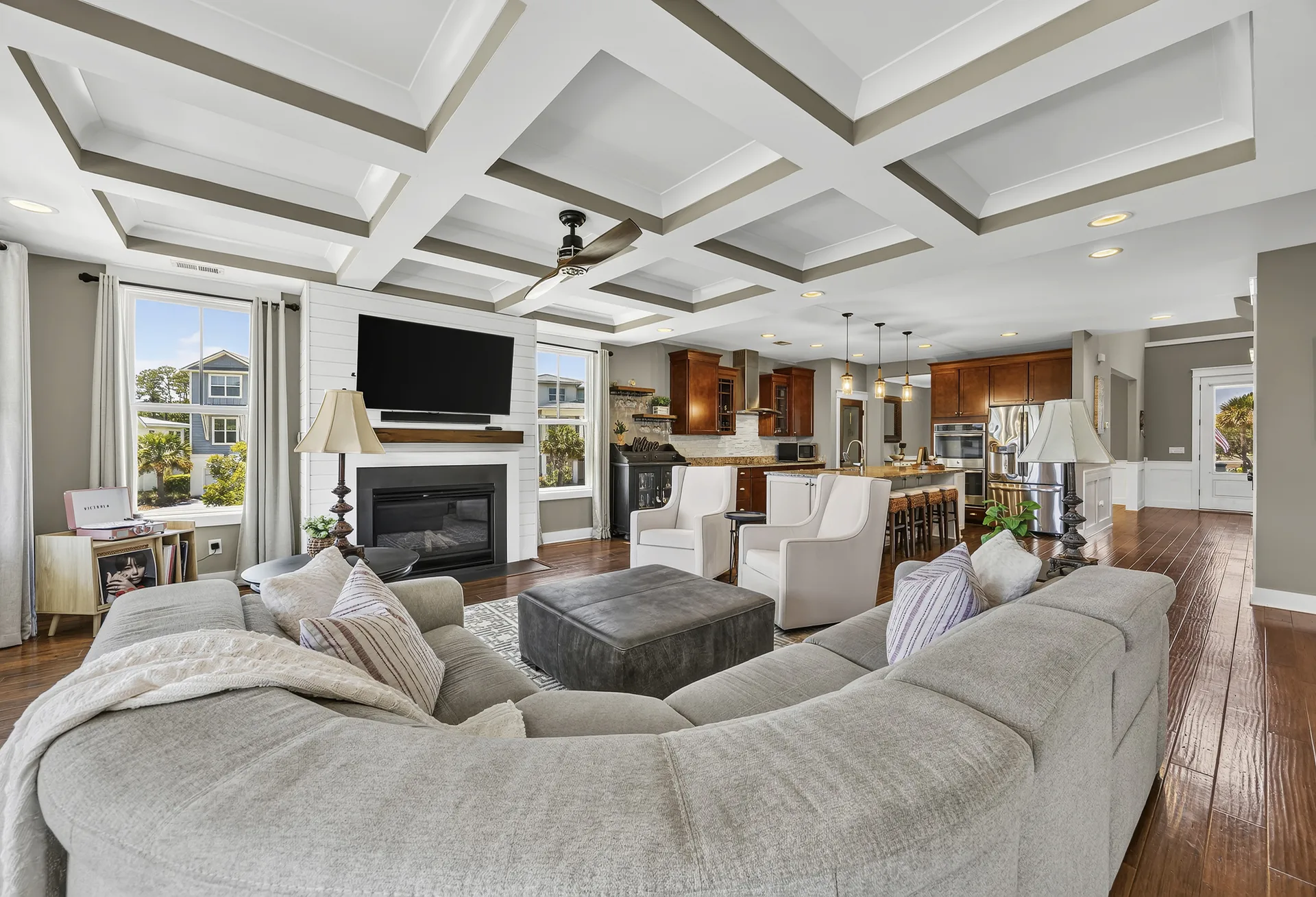 Open Living Room and Kitchen at 32 Hackney Pony Lane, Hilton Head Island SC