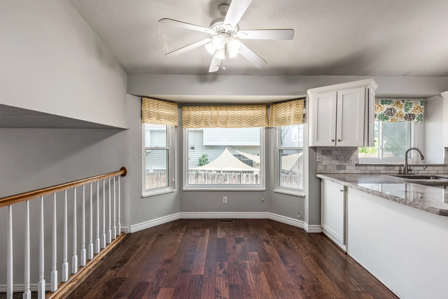 Kitchen dining area with natural light