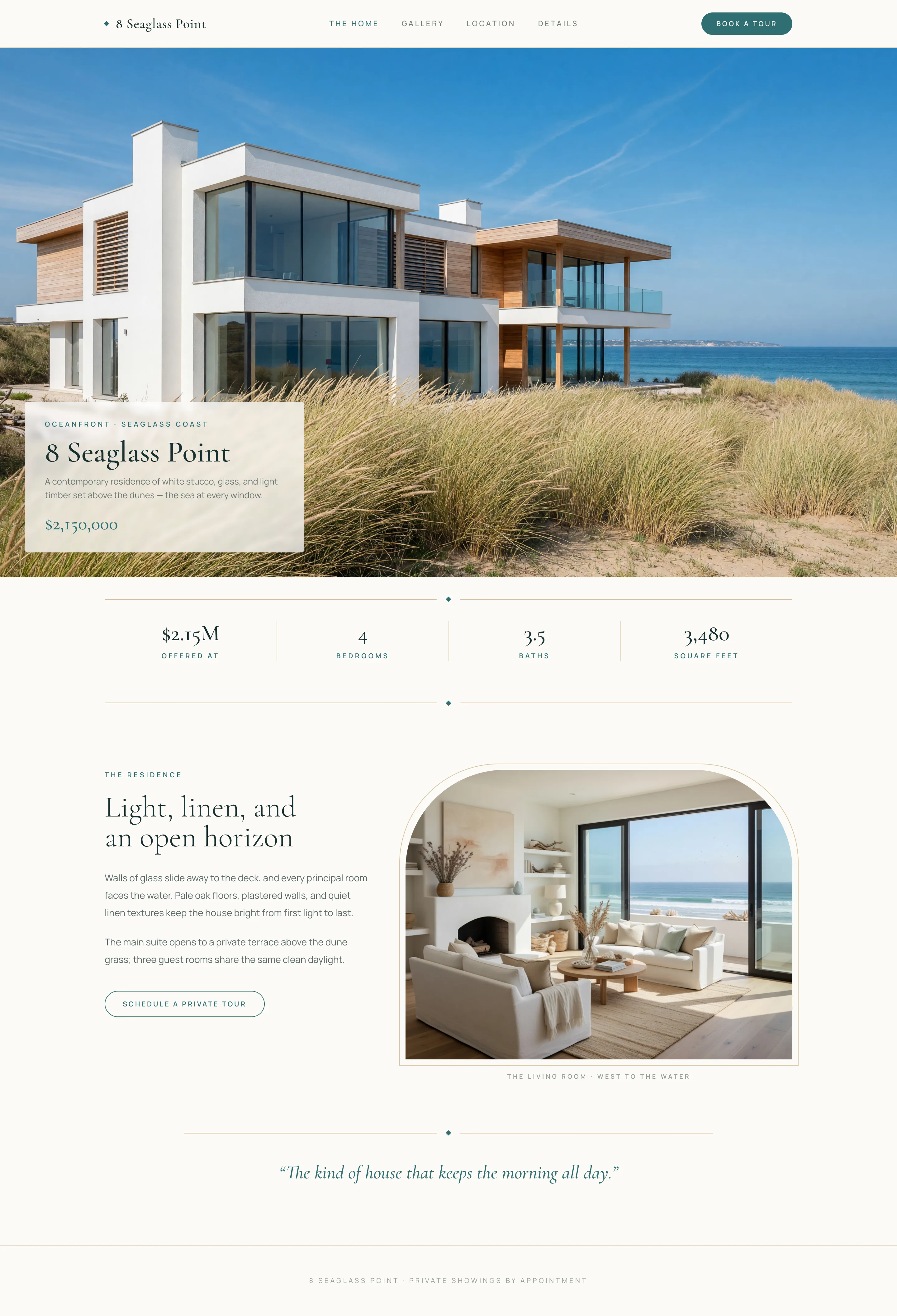 Coastal Luxe, shown as a listing site