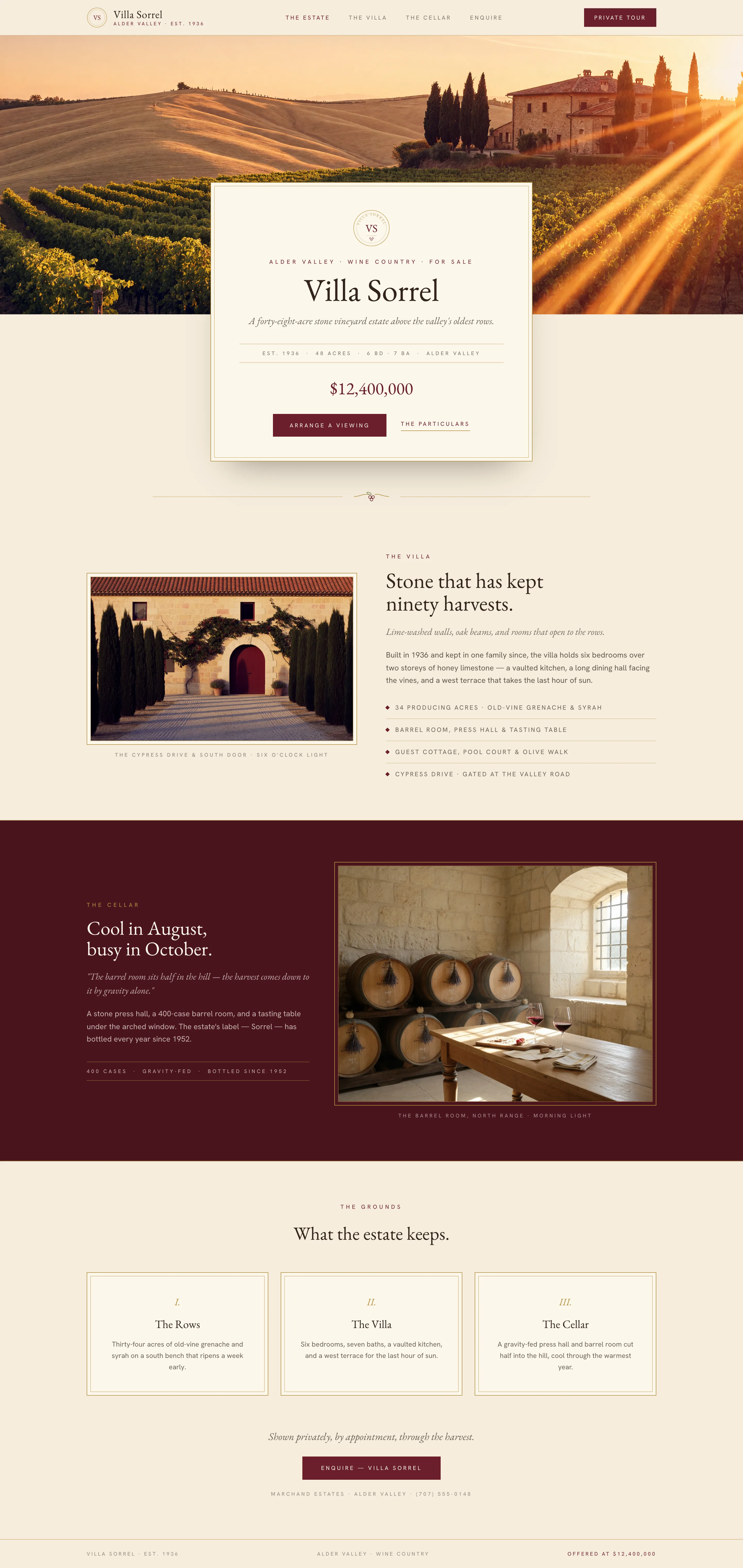 Estate Vine, shown as a listing site