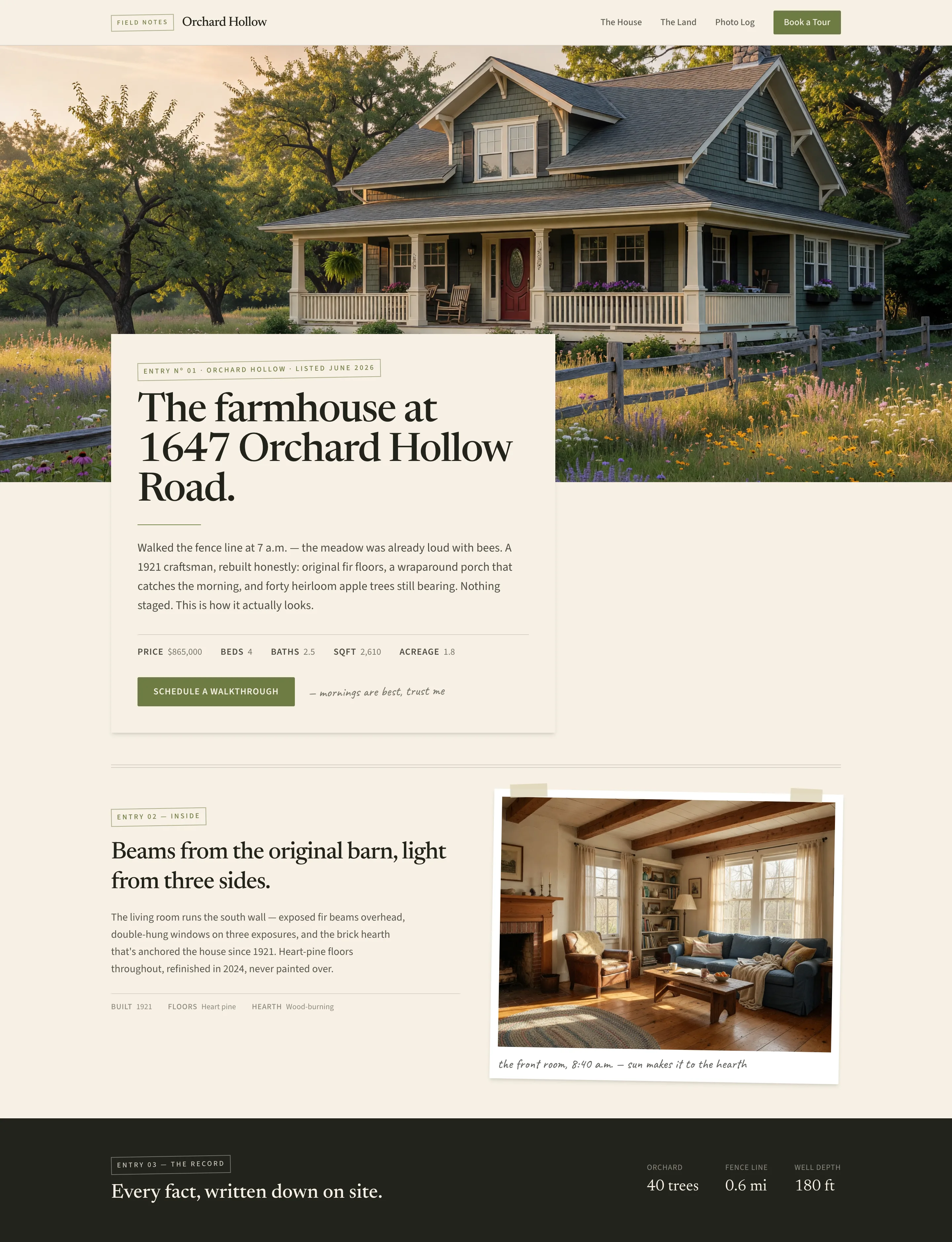 Field Notes, shown as a listing site