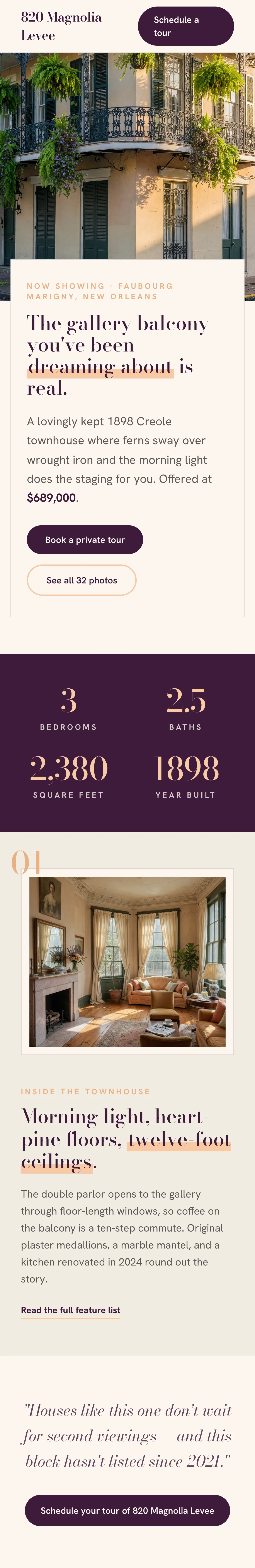 Listing site · Mobile