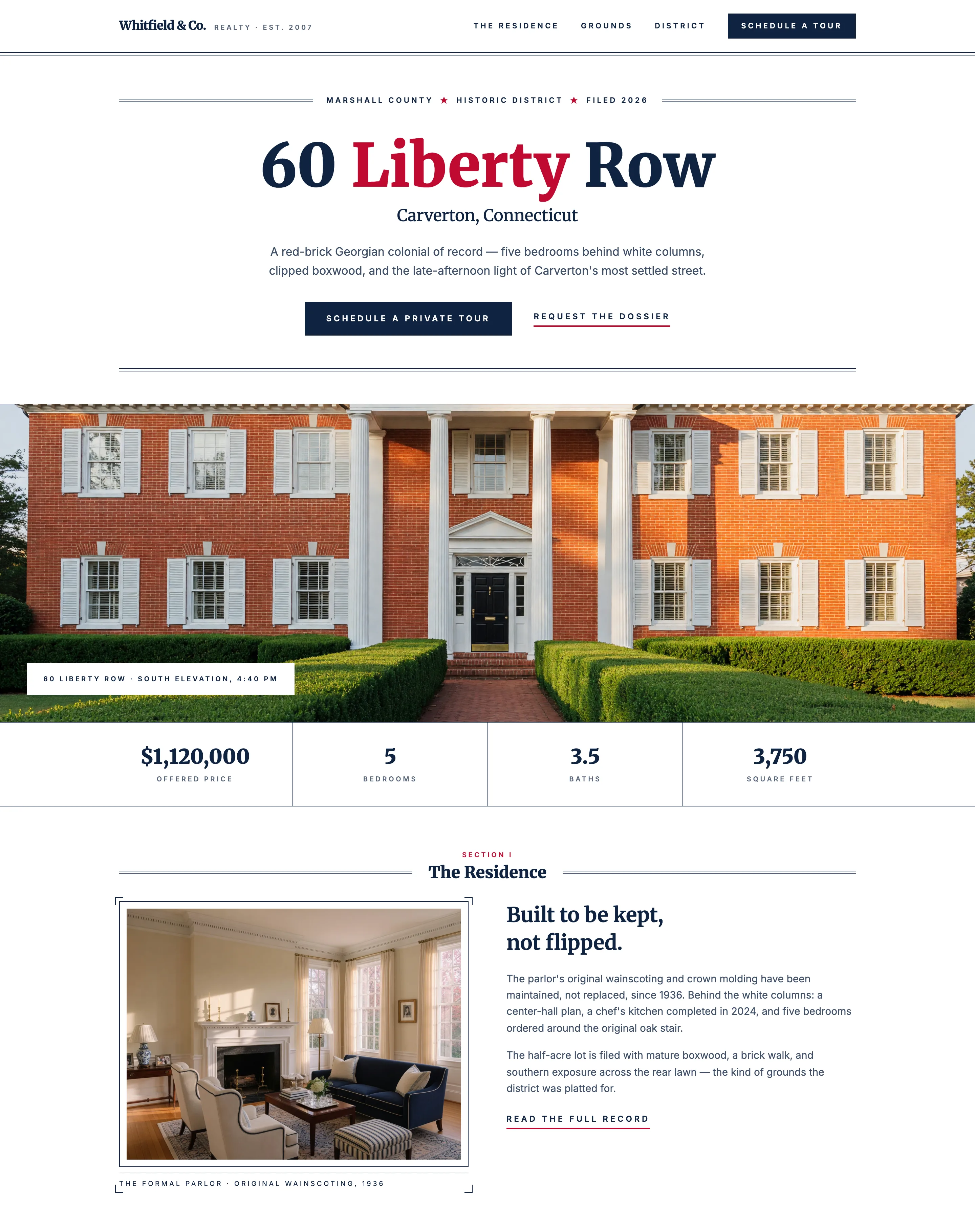 Patriot Realtor, shown as a listing site