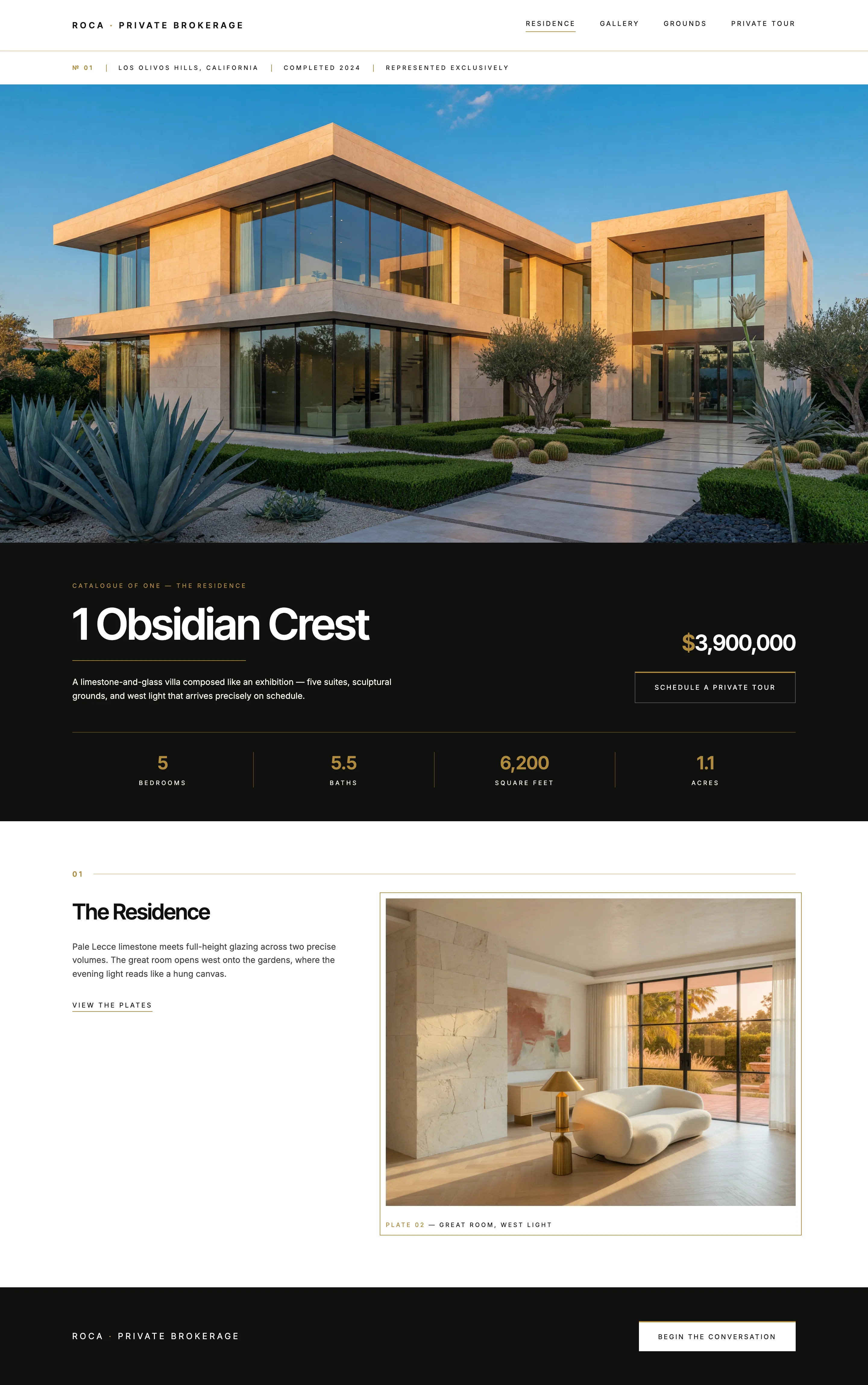 Roca Ink Gold, shown as a listing site