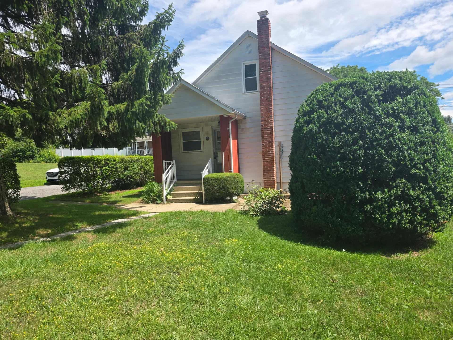 Cape Cod home exterior with mature pine tree in Northampton PA