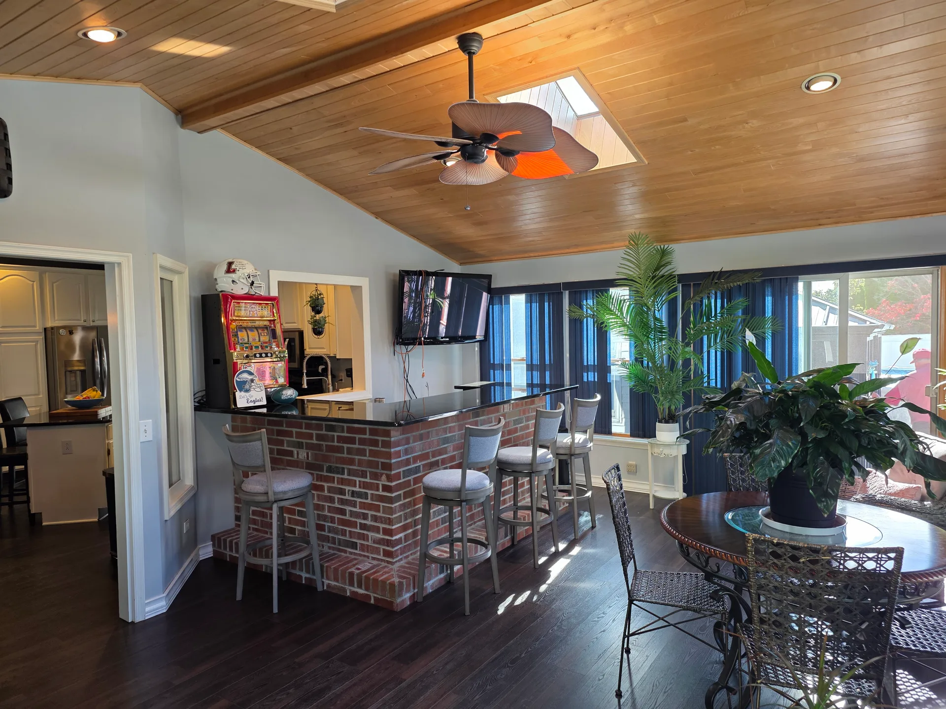 Rear great room with cathedral ceilings at 1906 Grouse Court, Forks Township PA