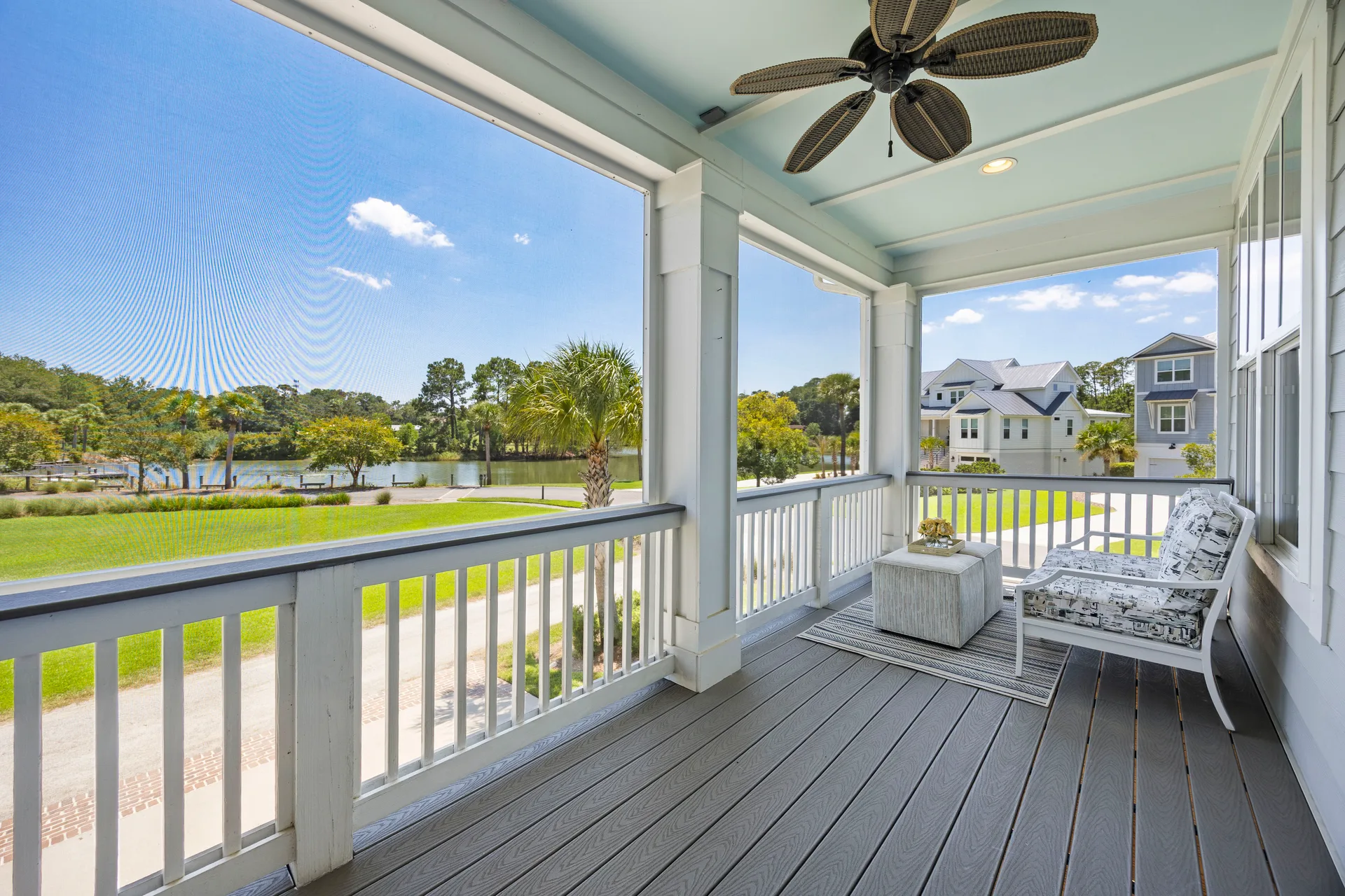 Screened balcony overlooking Lake Russell at 32 Hackney Pony Lane