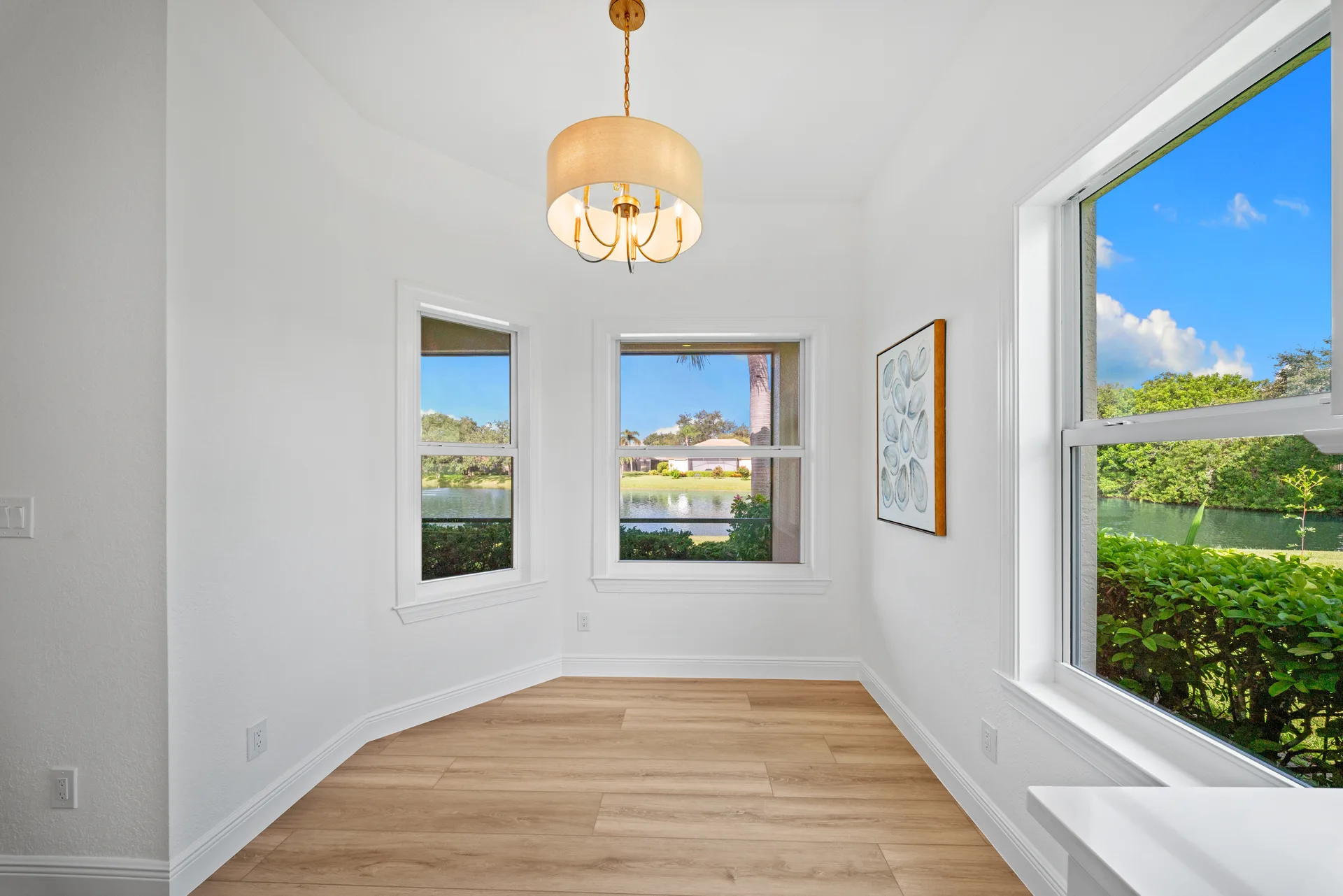 Breakfast nook with lake view
