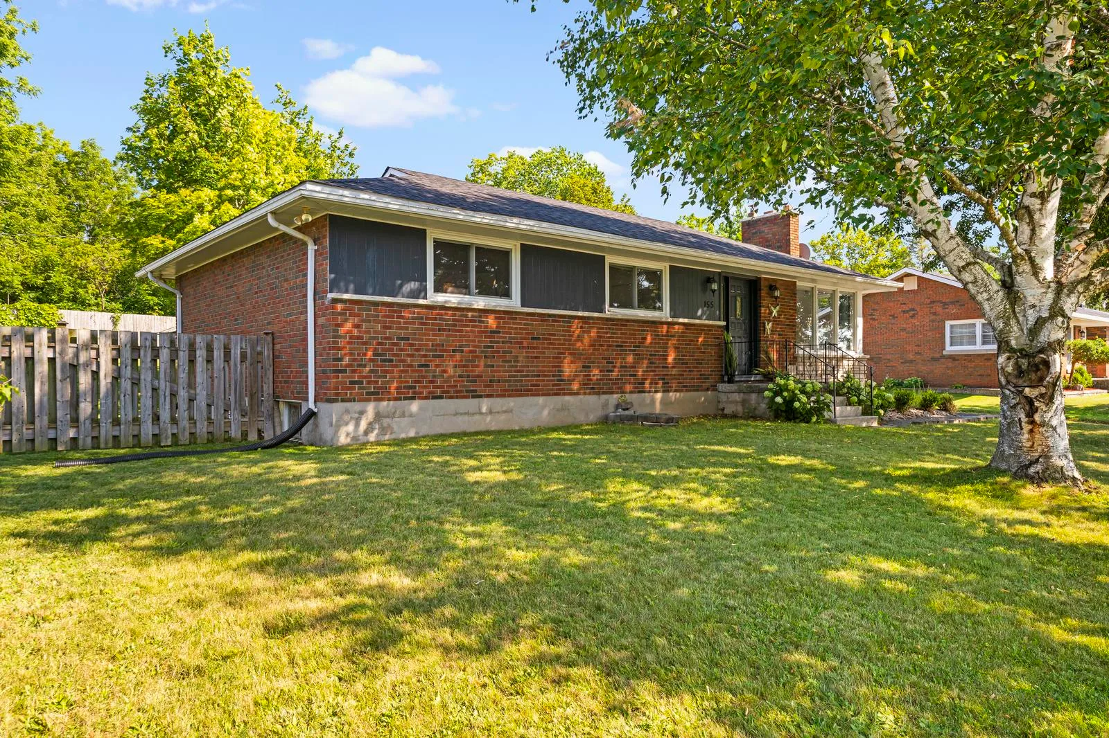 Front exterior of the brick home at 155 Cromwell St. in Campbellford, Ontario, sold over asking by Willows Realty Group