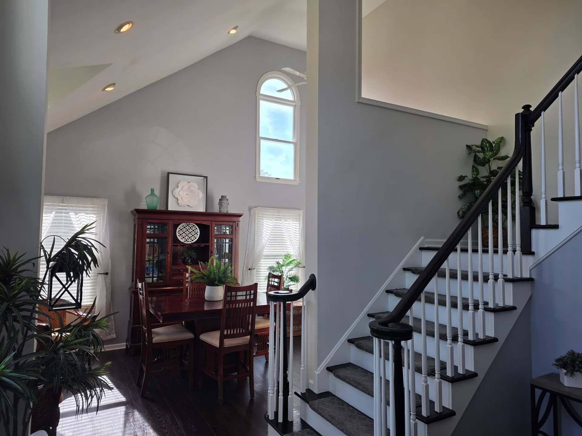 Two-story foyer and formal dining room at 1906 Grouse Court, Forks Township PA