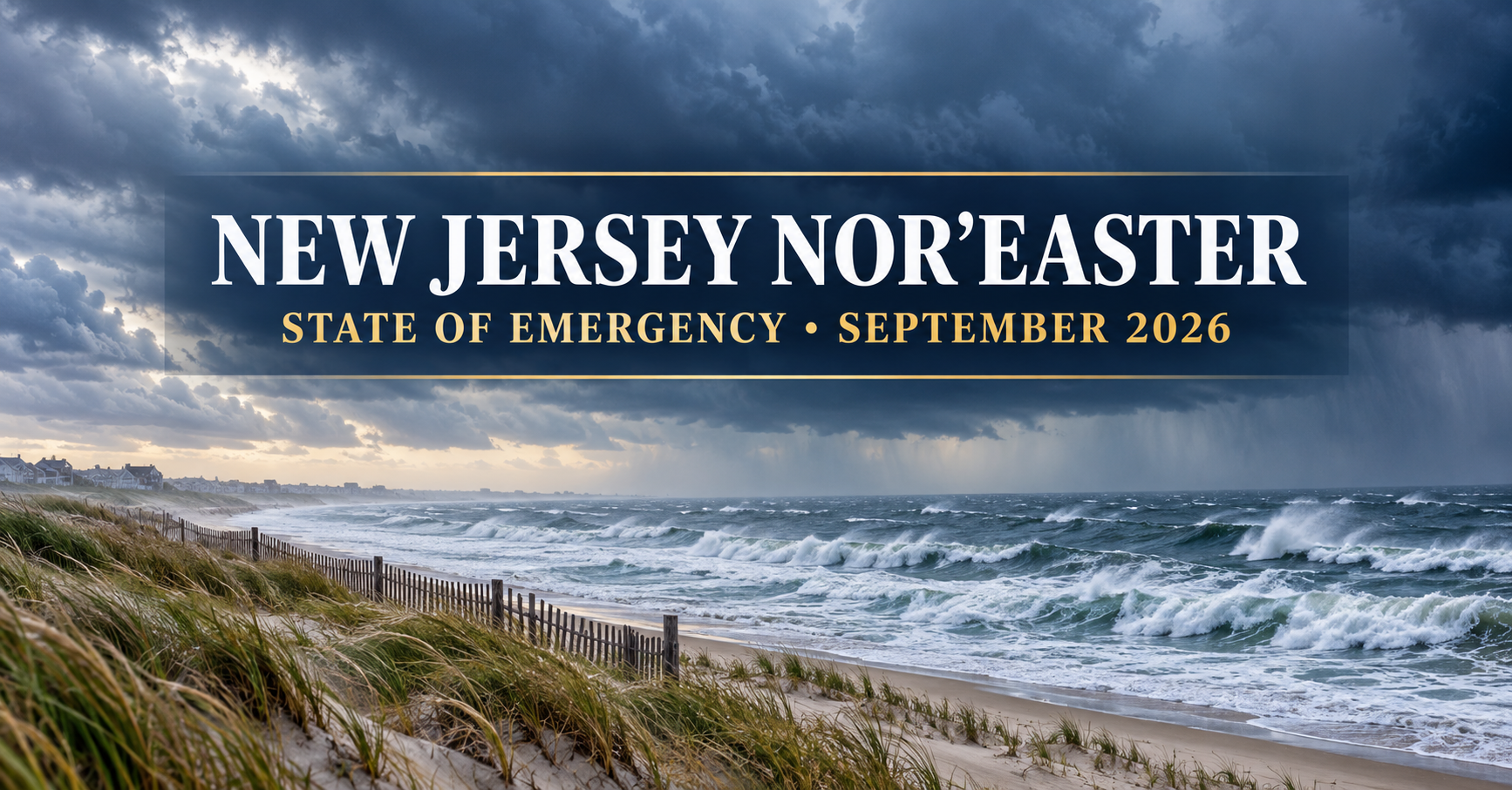 Heavy surf and rain-streaked storm clouds along the New Jersey coast during an autumn nor’easter.