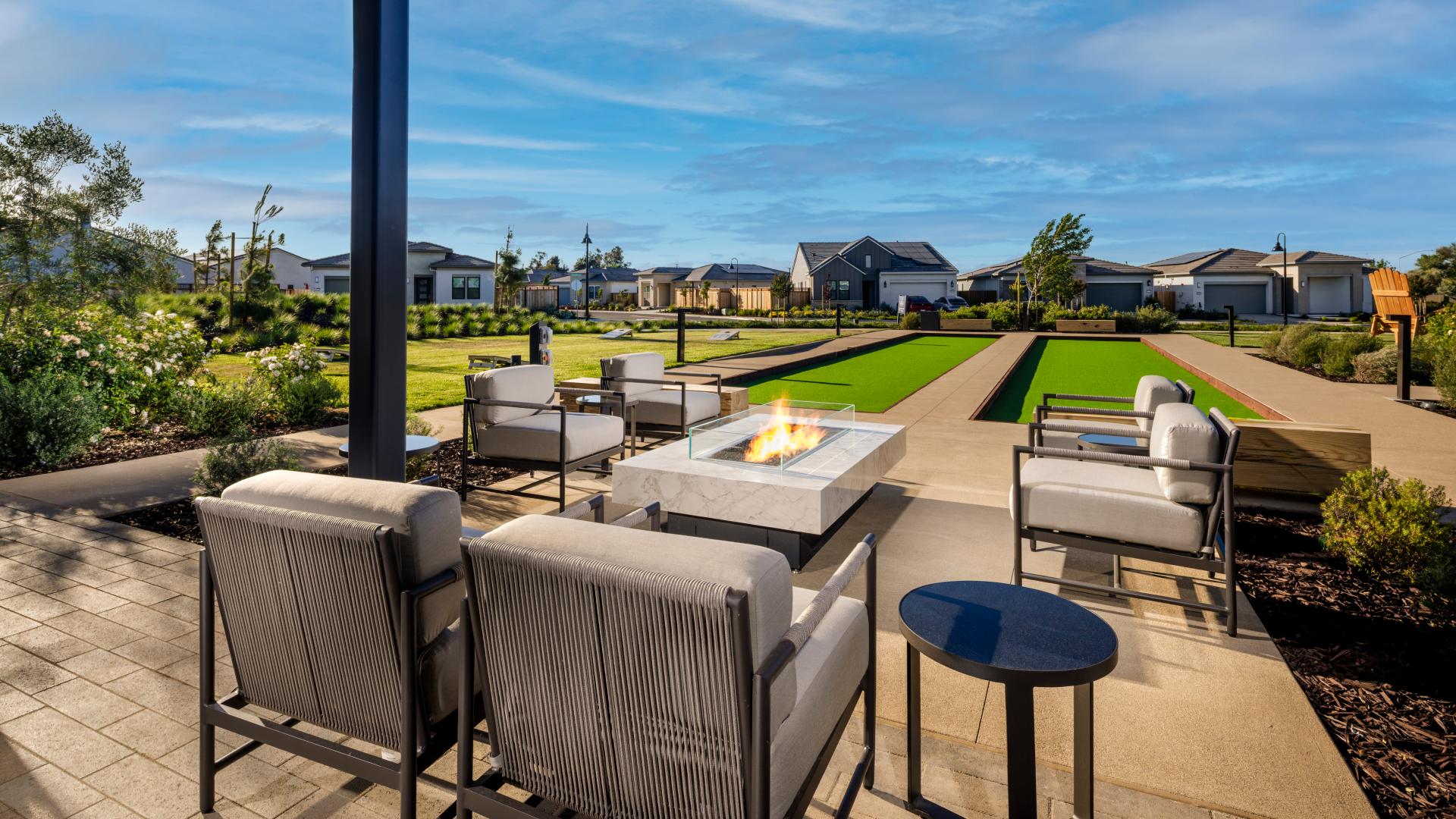 The bocce ball courts at Regency at Tracy Lakes in Tracy, California