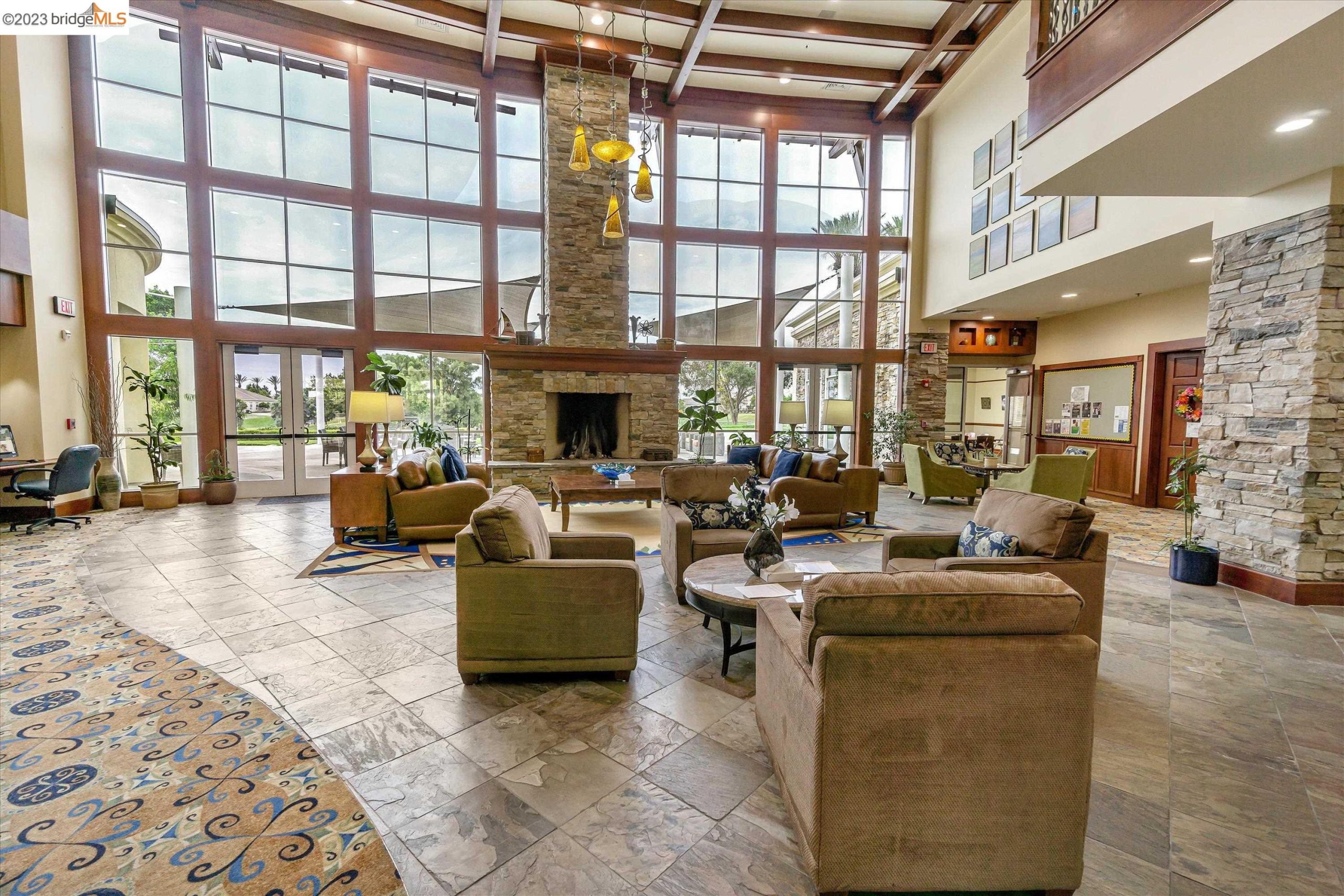The foyer lounge at Trilogy Rio Vista, the 55+ active-adult community in Rio Vista, California