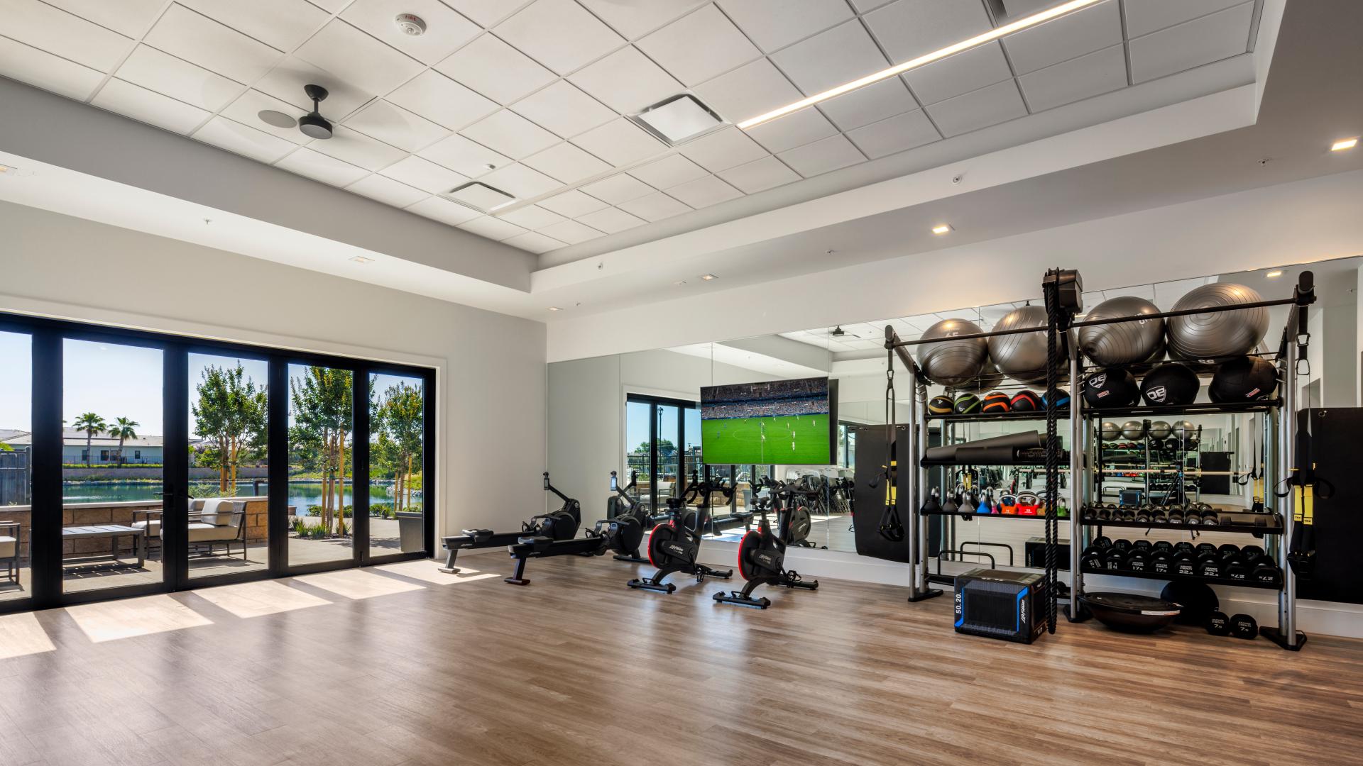 The yoga studio at Regency at Tracy Lakes in Tracy, California