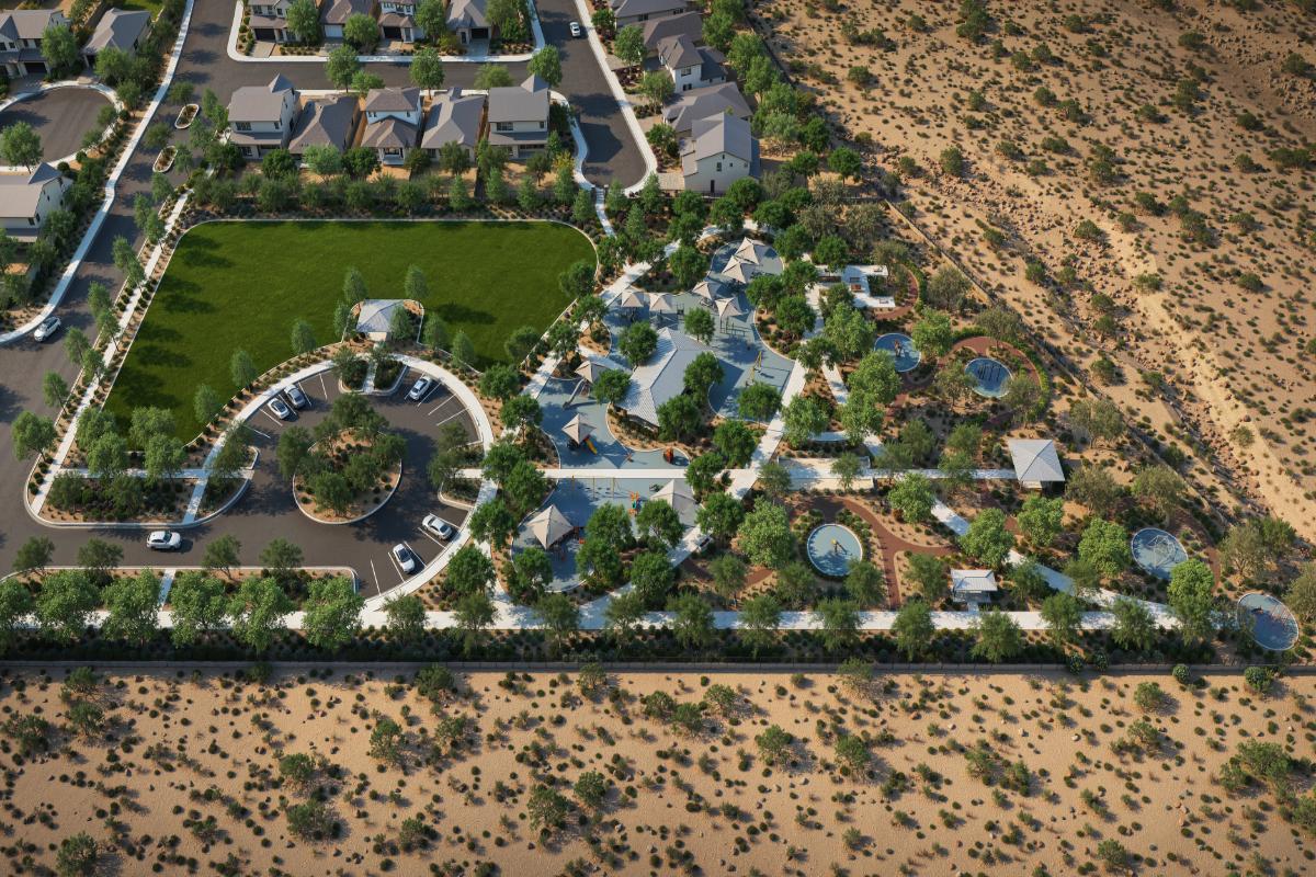 Planned park and trail amenities at Sandstone in the Villages at Tule Springs