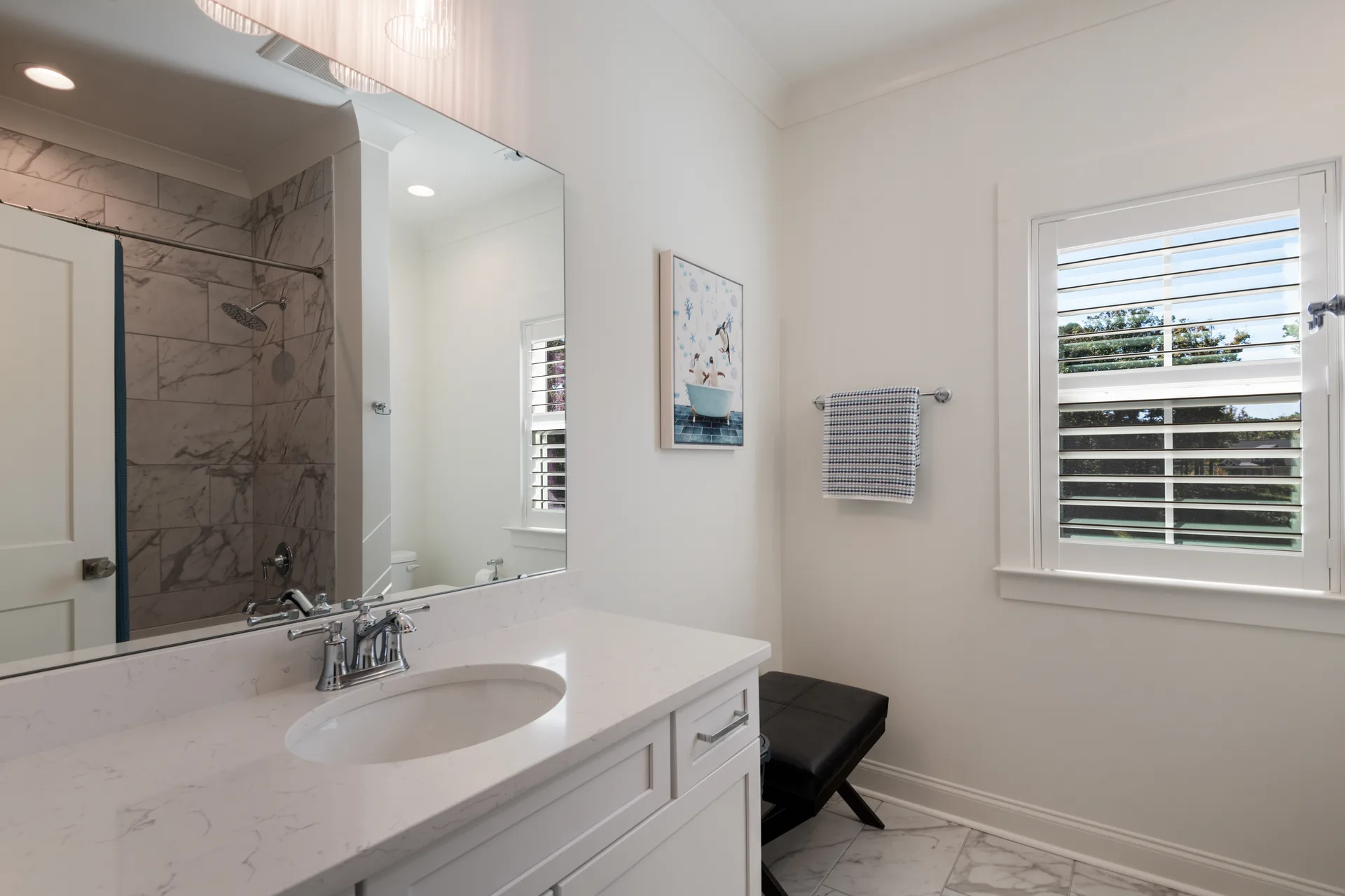 Private bath for the upstairs suite
