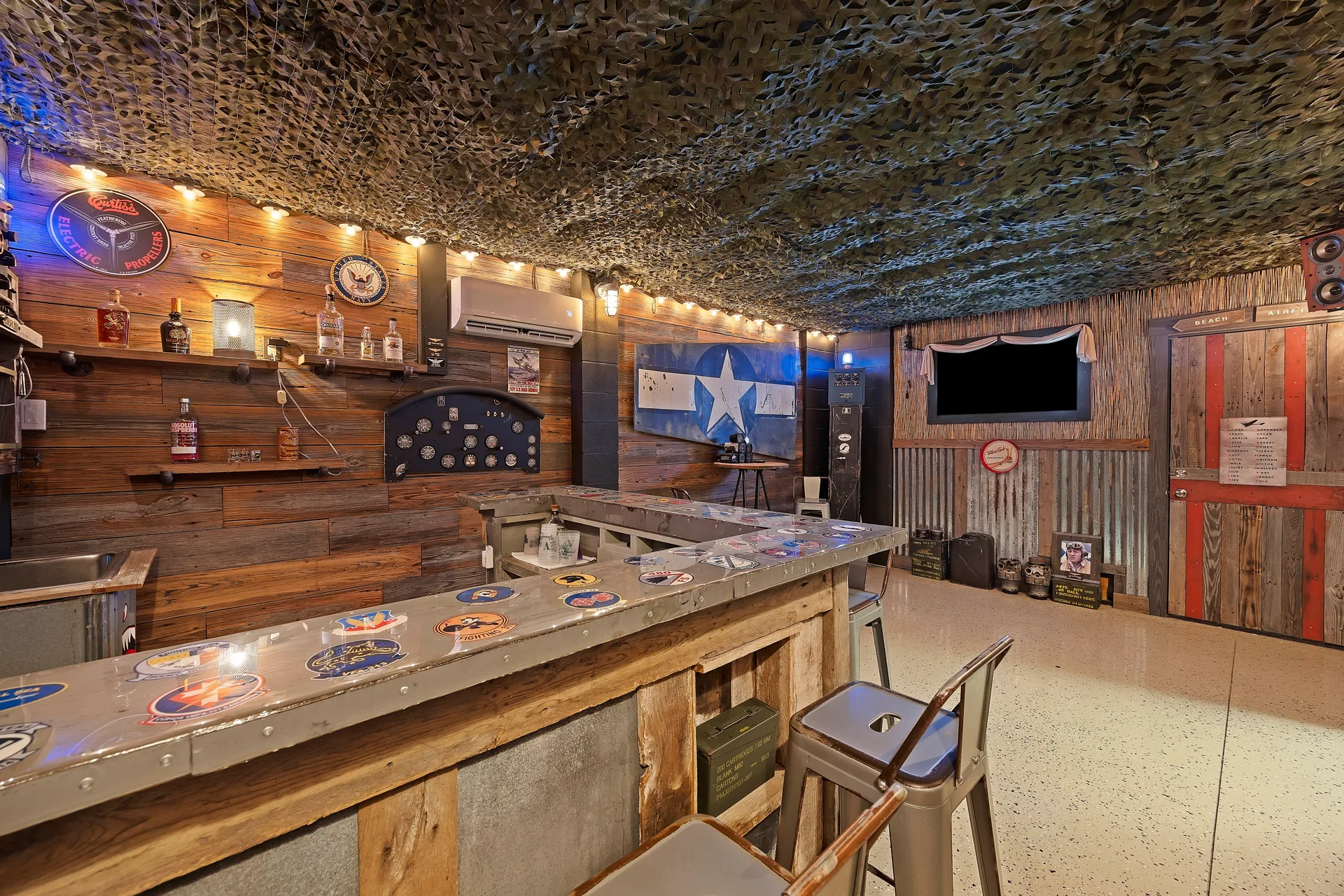 The custom bamboo-themed Little Big Bamboo bar inside 32 Hackney Pony Lane