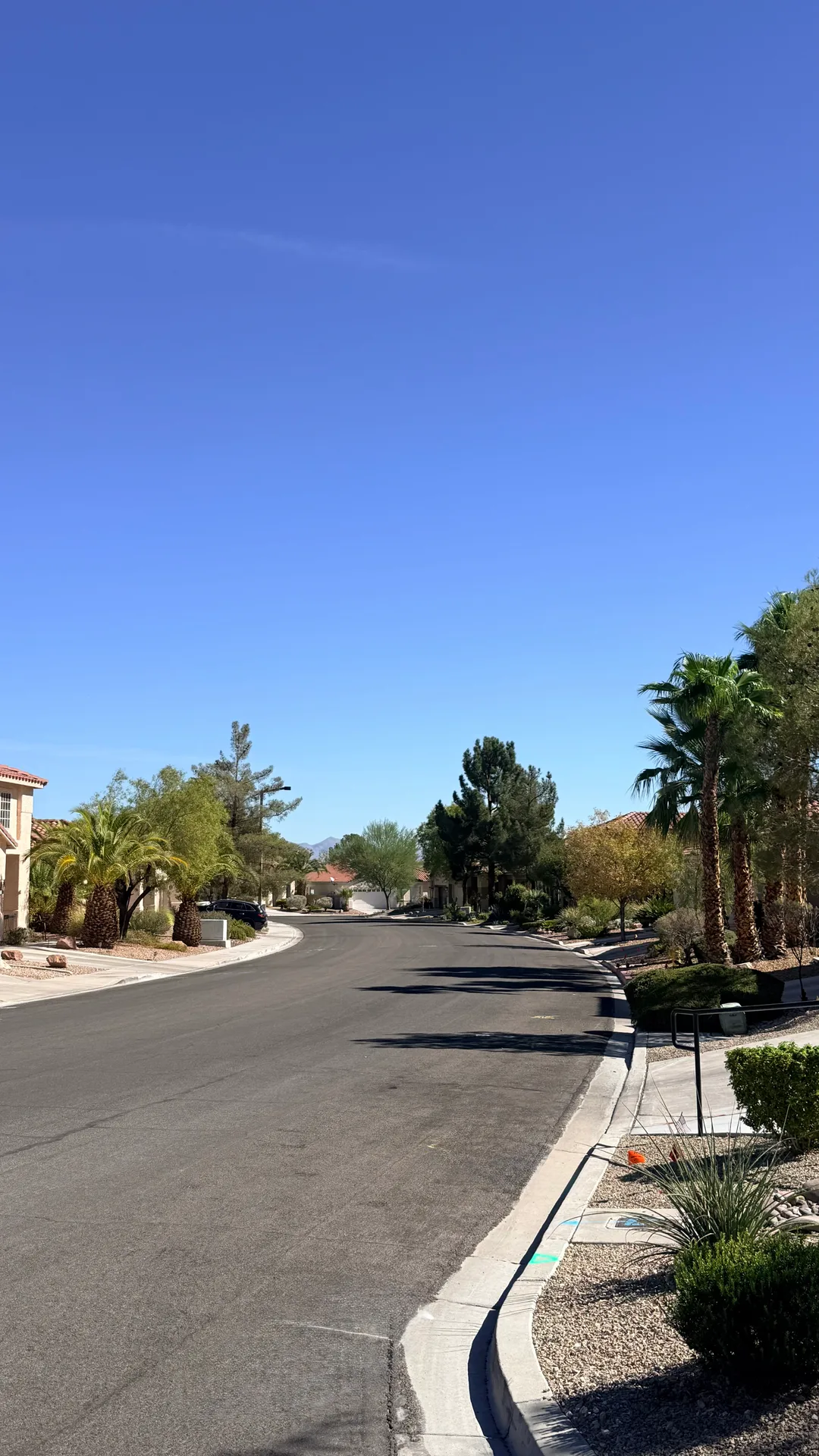 Residential street in The Hills, an established Summerlin village