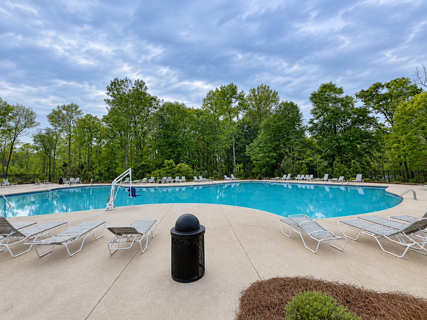 Community pool on an overcast day in Camden Ridge, Auburn, Alabama