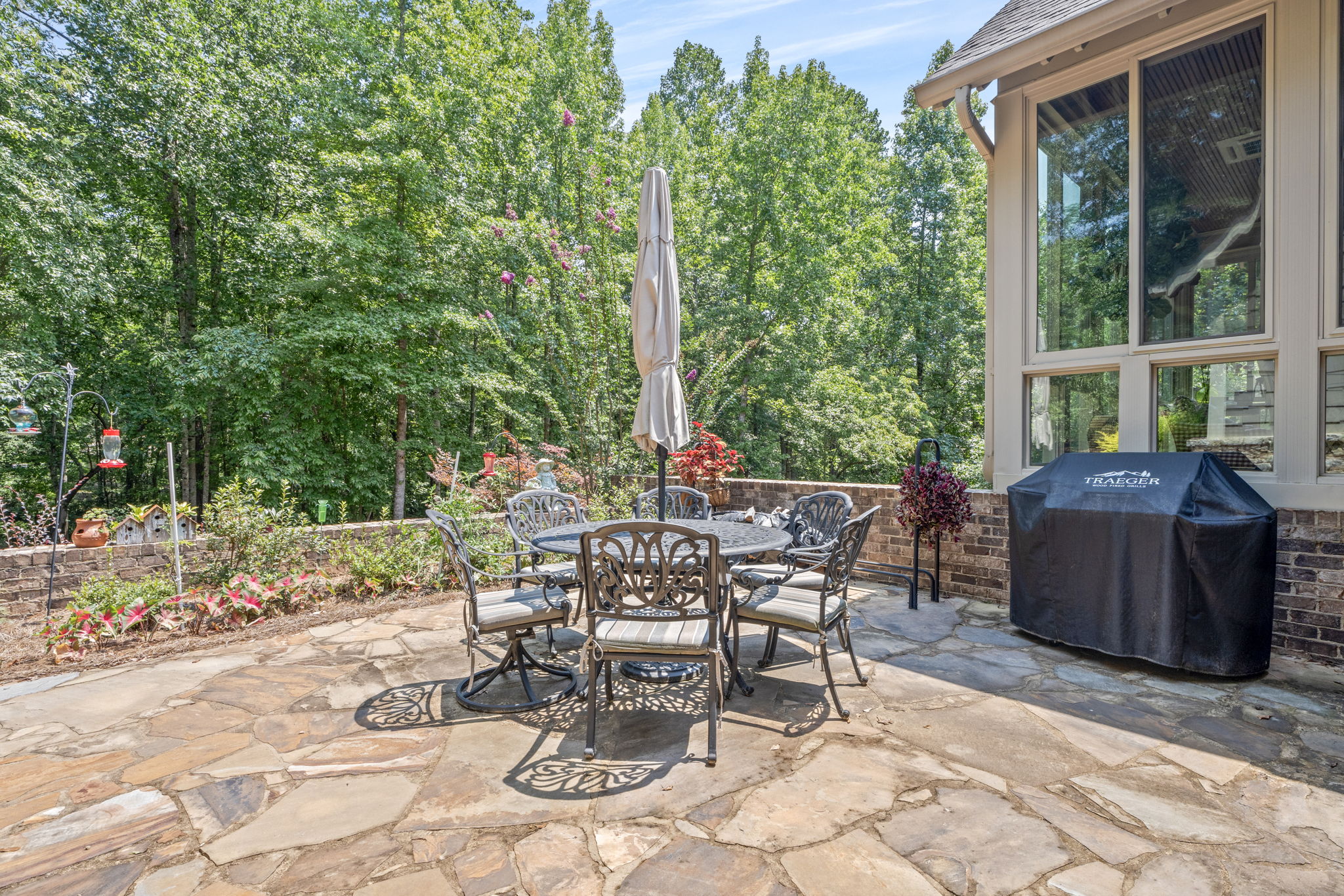 Outdoor patio with seating