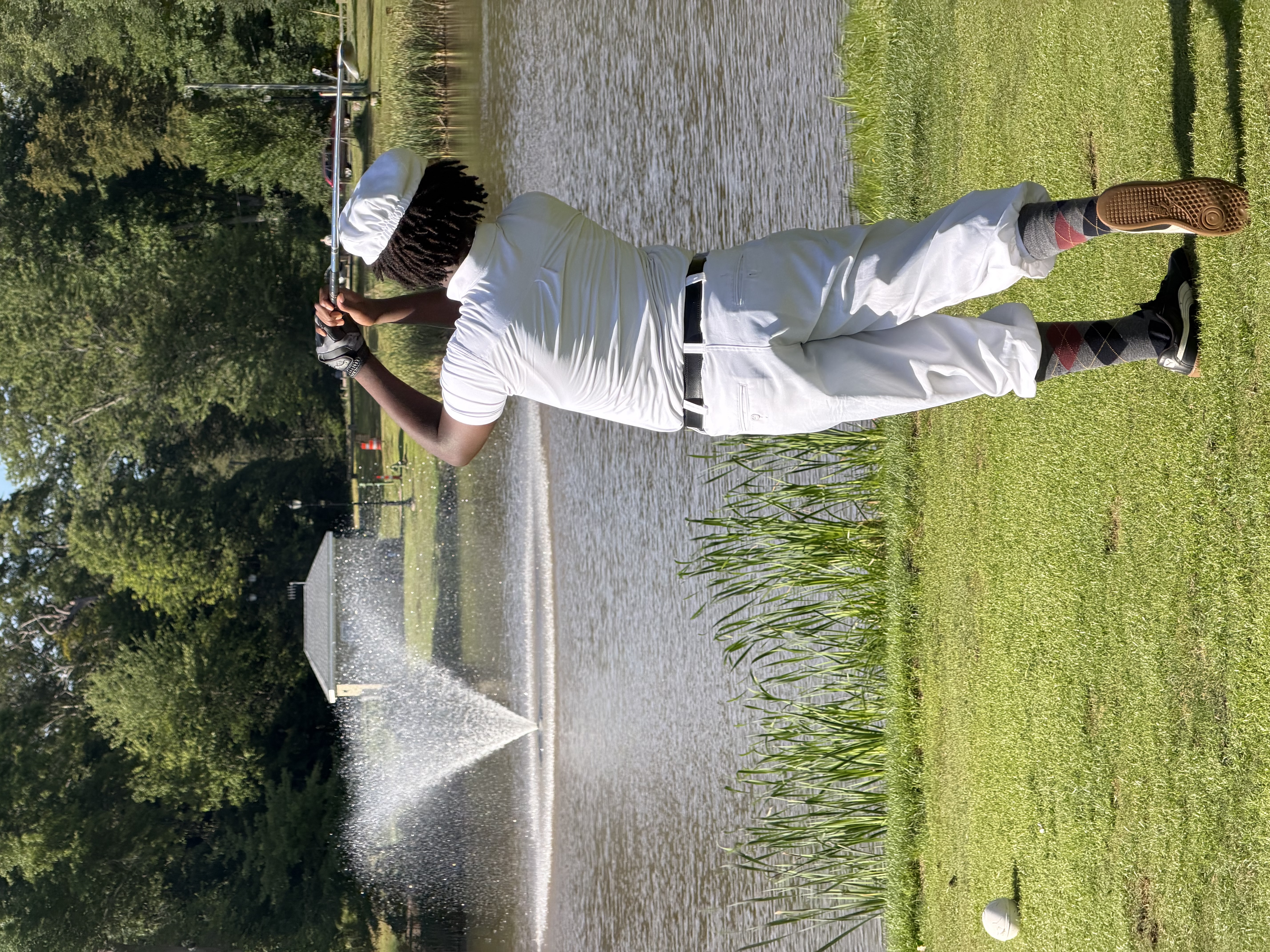 Golf ball on tee ready for swing