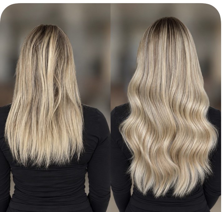 Long, voluminous hair extensions by Amber, serving Portland, OR clients