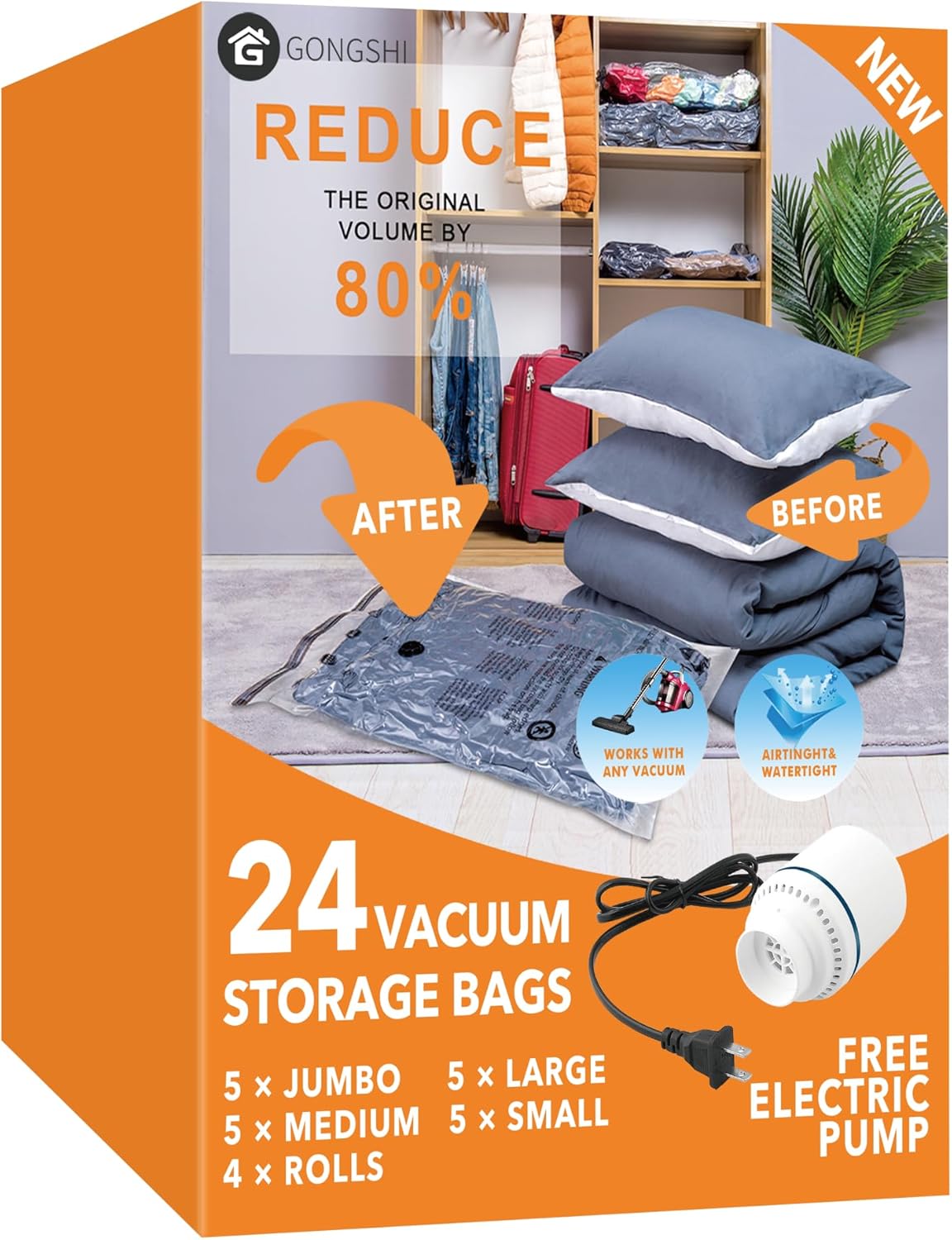 Vacuum Seal Bags for Clothing Travel & Home Storage