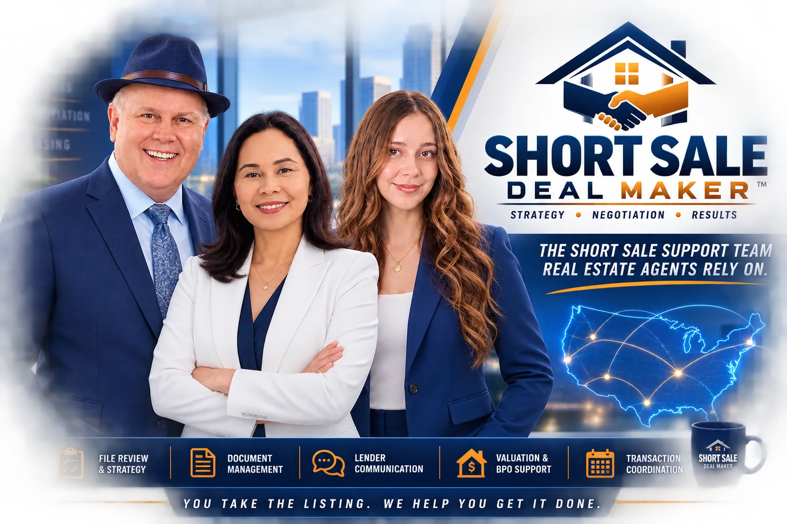 The Gary Lee Team: Gary Lee, Rutsell Lee, and McKayla Lee, the Short Sale Deal Maker leadership team