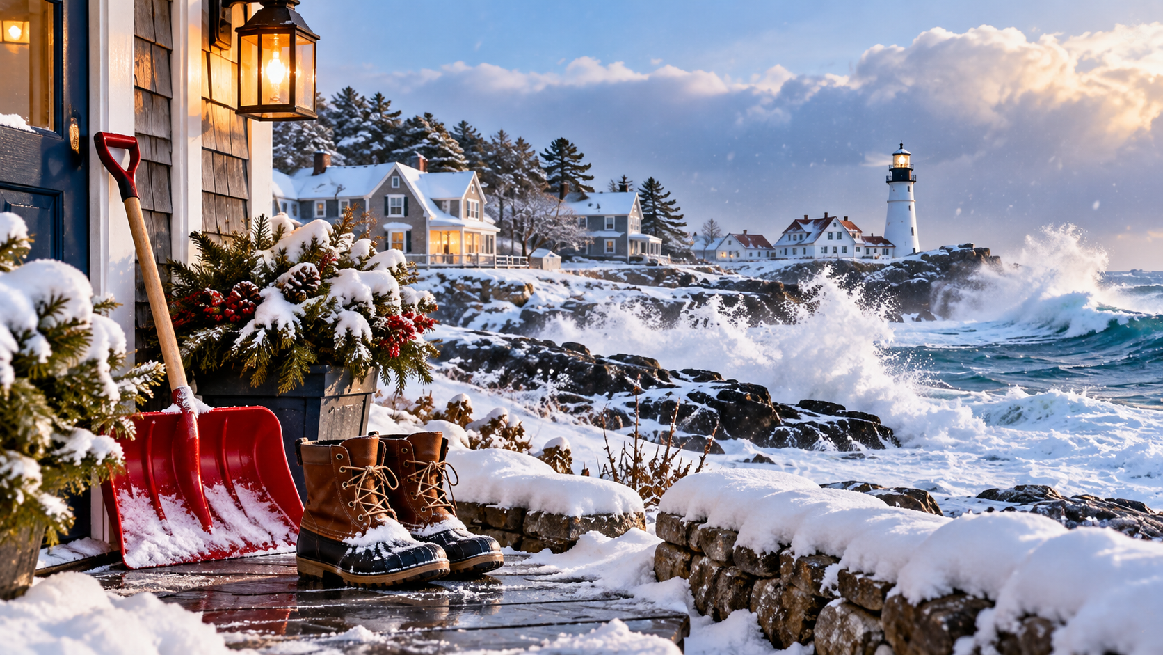 Nor'easter Ready by the Lighthouse graphic for coastal storm preparation