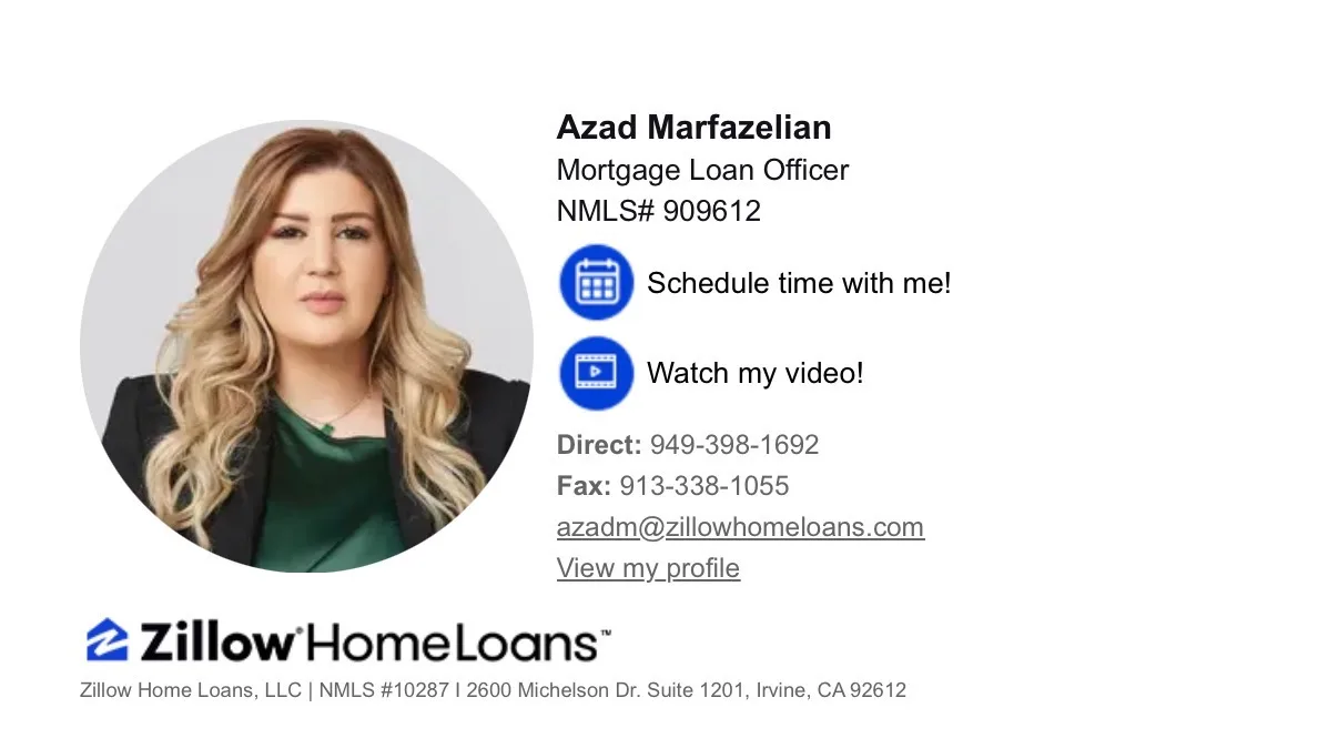Zillow Home Loans signature block