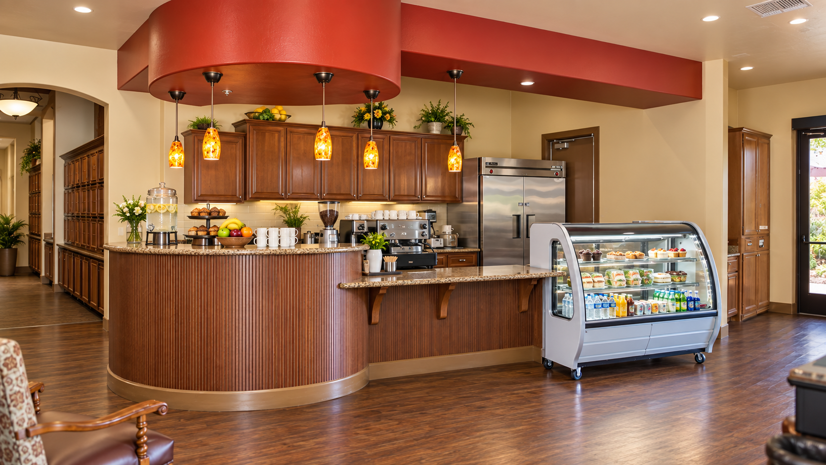 Village Center bistro and cafe at Eskaton Village Roseville, a clubhouse gathering space in the 55+ active adult community