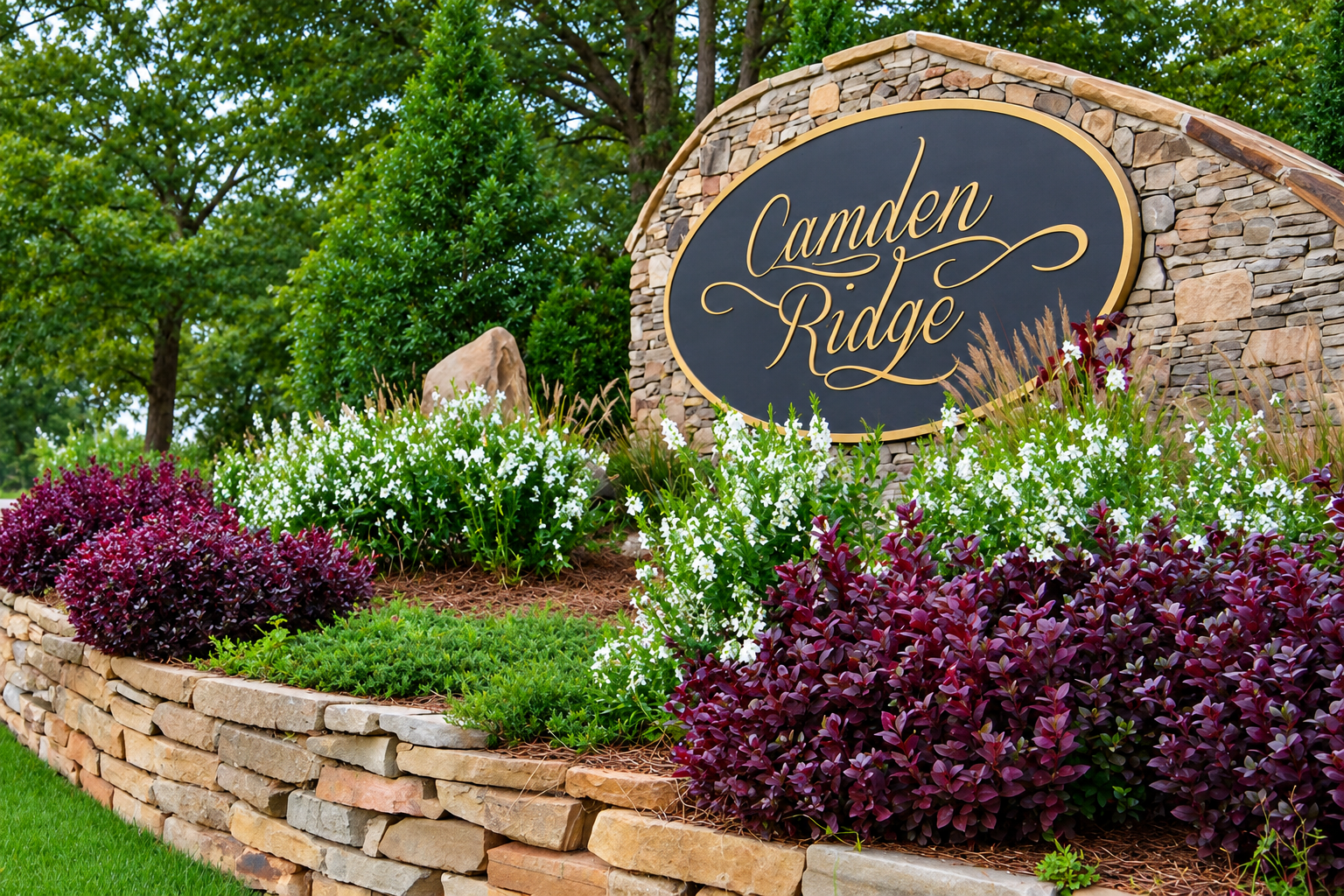 Camden Ridge neighborhood entrance sign in Auburn, Alabama