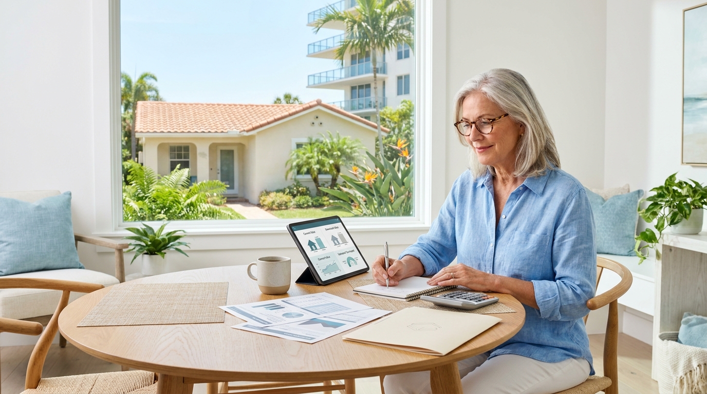 South Florida homeowner reviewing the 2026 homestead exemption amendment before downsizing.