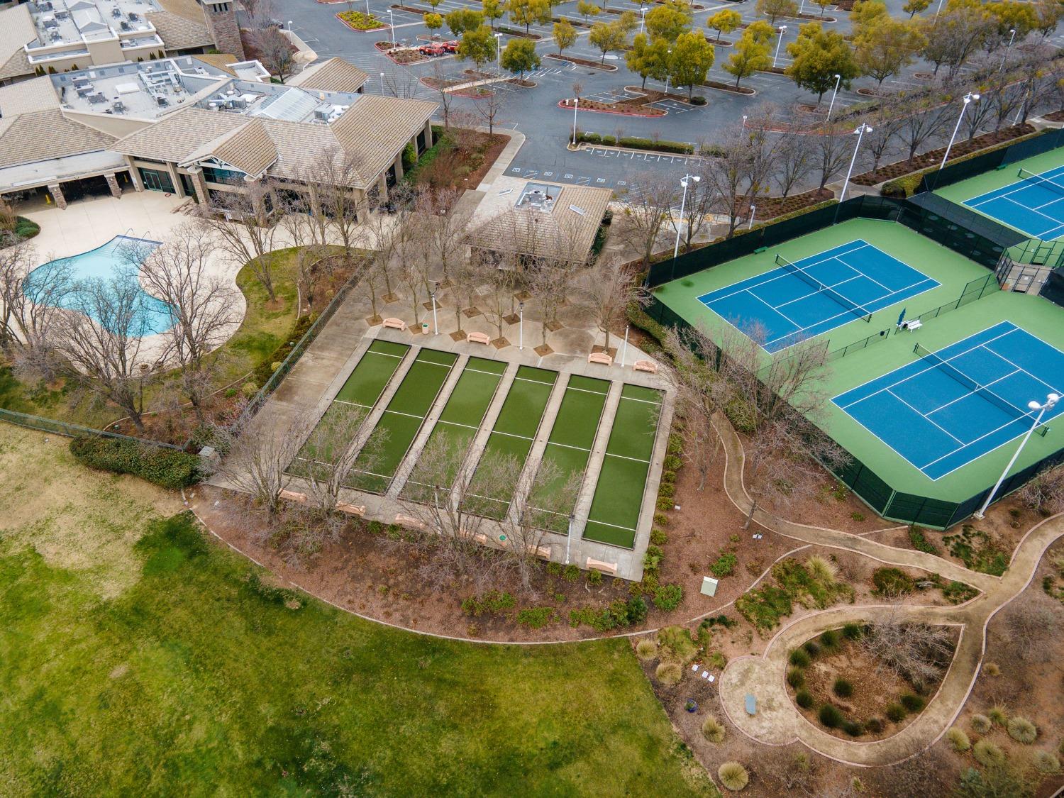Bocce ball courts at Sun City Roseville in Roseville, California, an active social amenity in the 55+ community