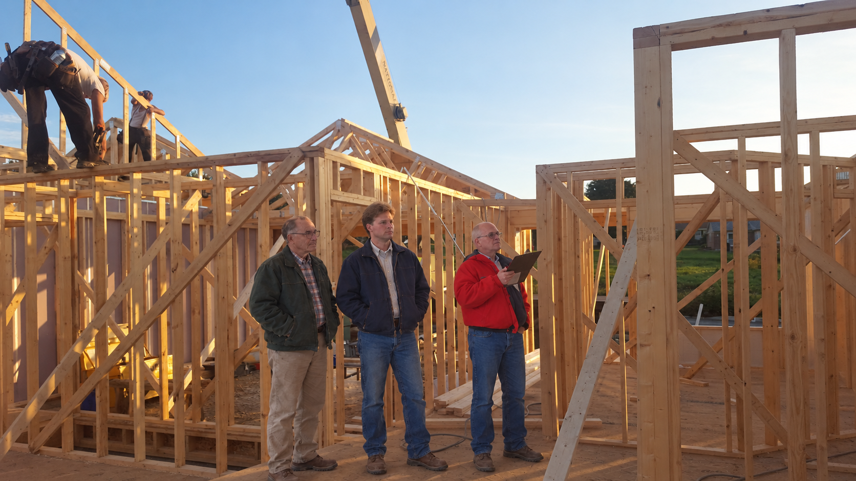 Walking the framing stage of a Tepes-built home