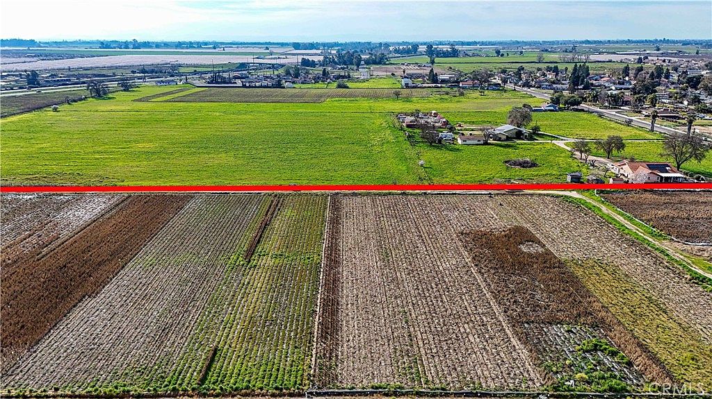 Aerial view of the property showing agricultural lease fields