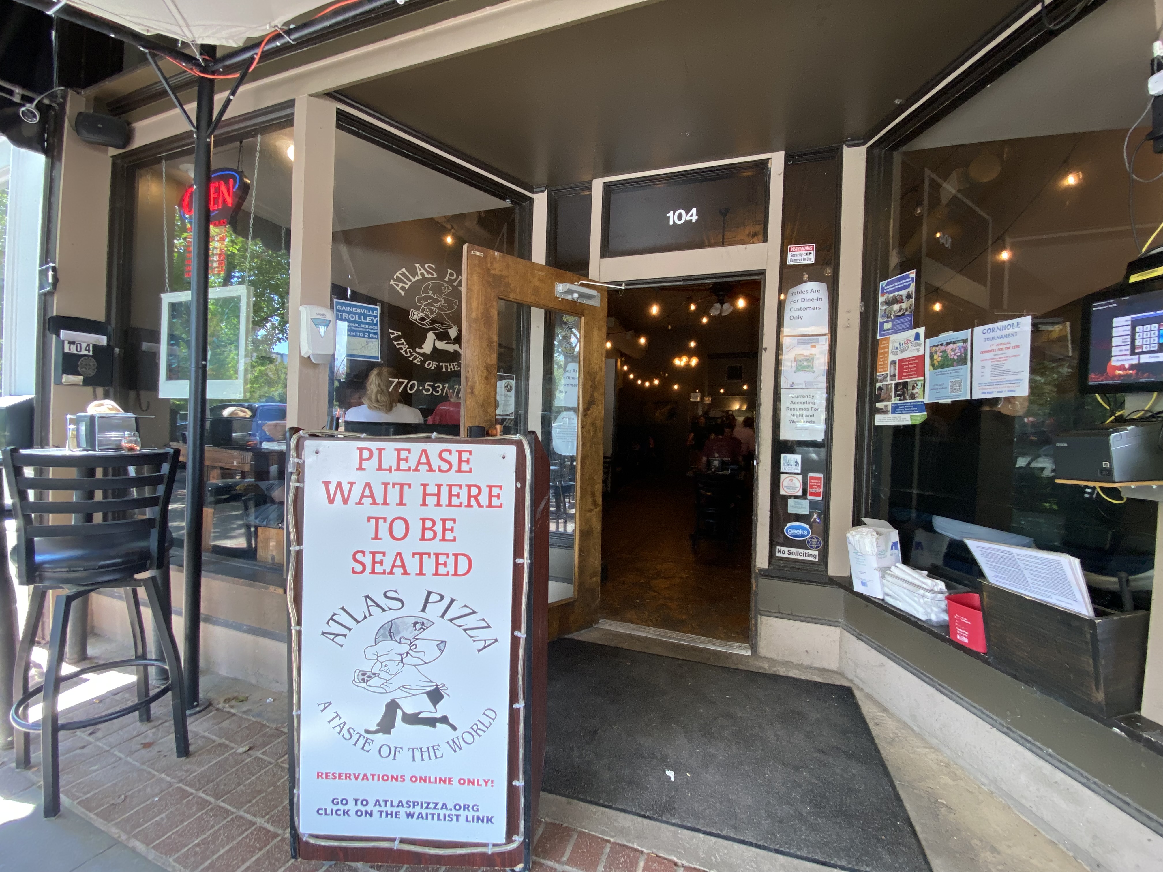 Atlas Pizza on the downtown Gainesville Square in Gainesville Georgia
