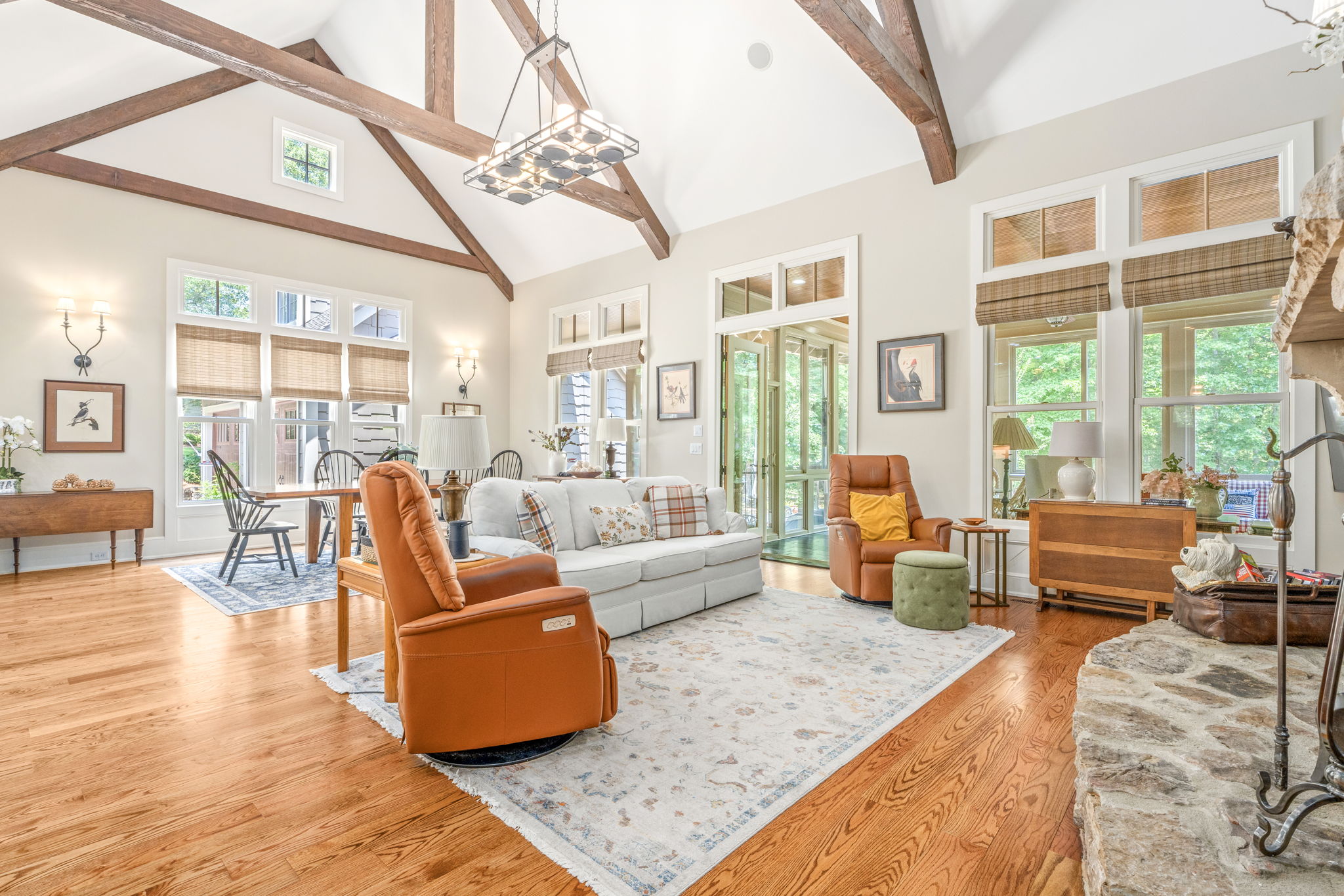 Living room with abundant natural light