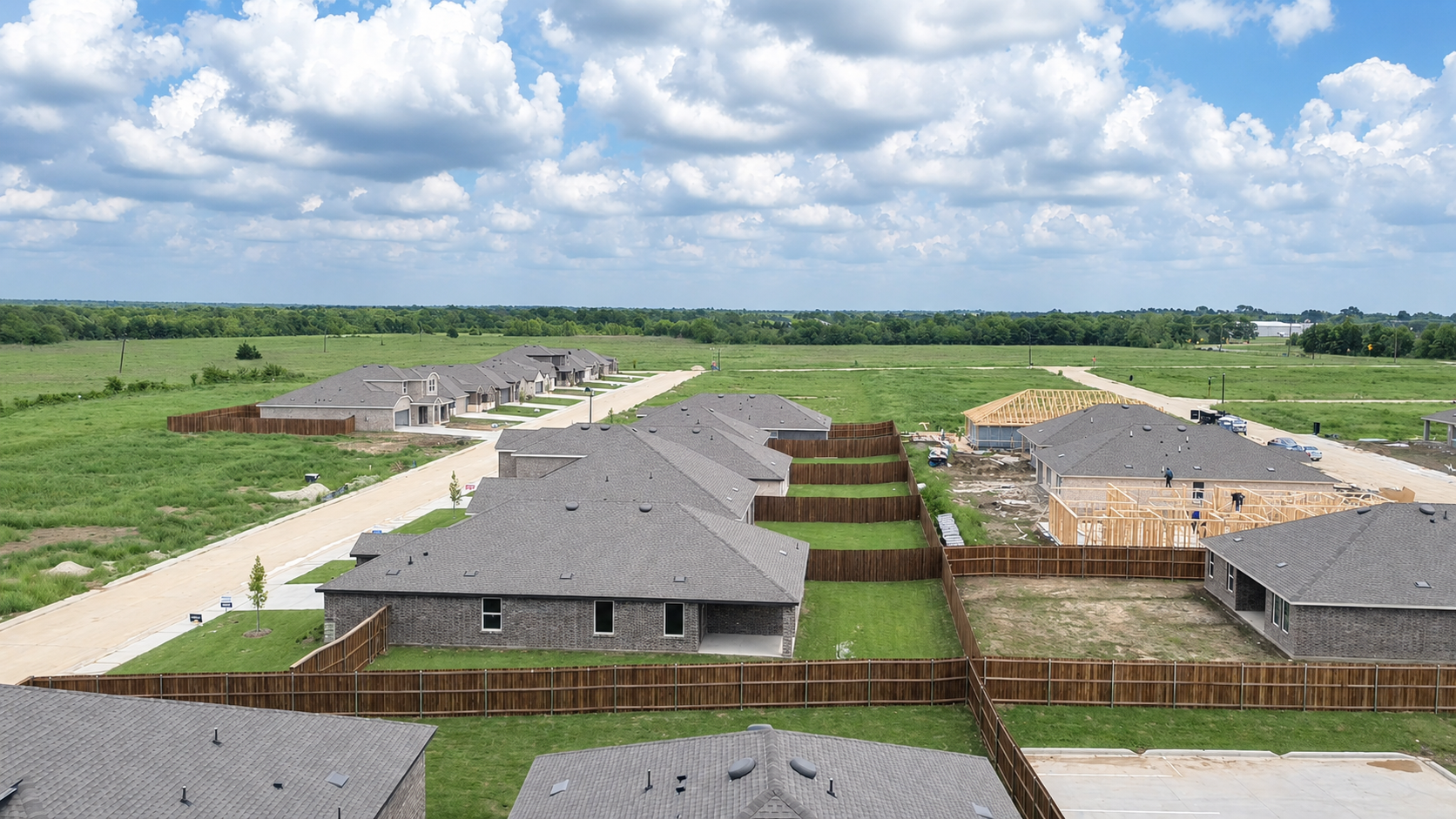 Forestbrook Estates aerial view of the new construction community